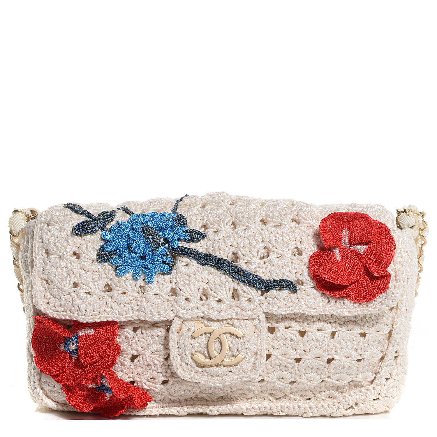 chanel crochet flap bag