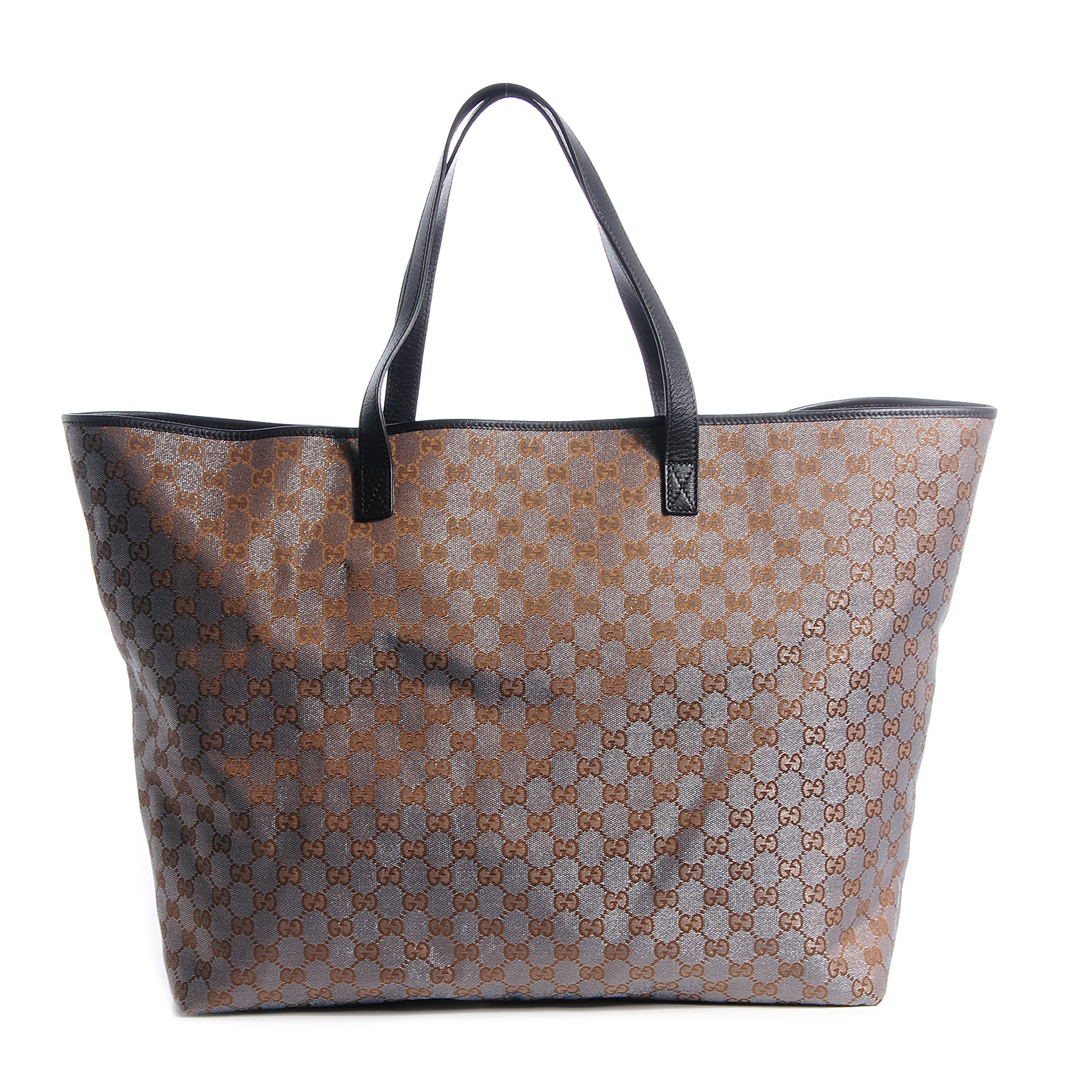 GUCCI Monogram XL Tote Bag Metallic Grey 78902