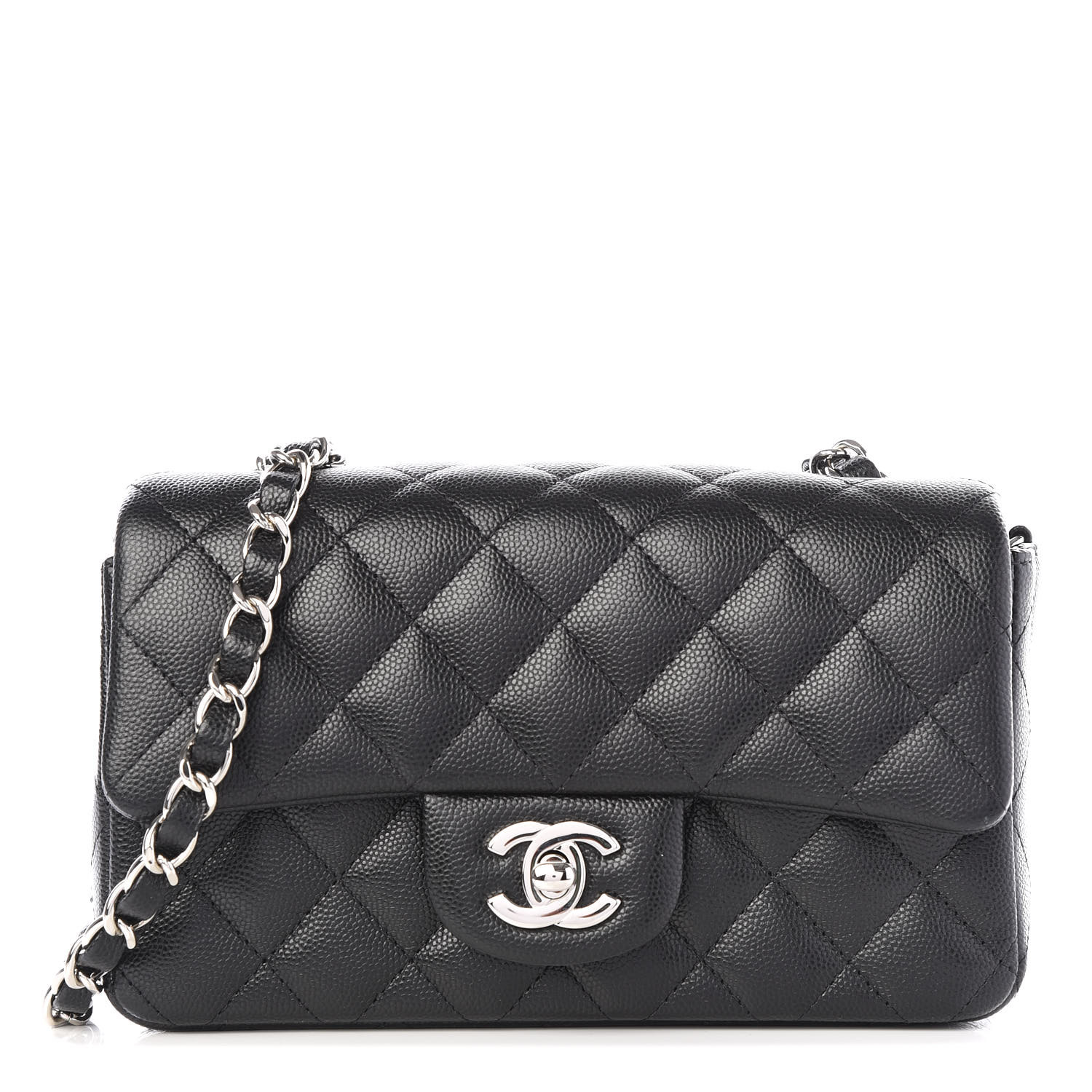 CHANEL Caviar Quilted Mini Rectangular Flap Black 565501