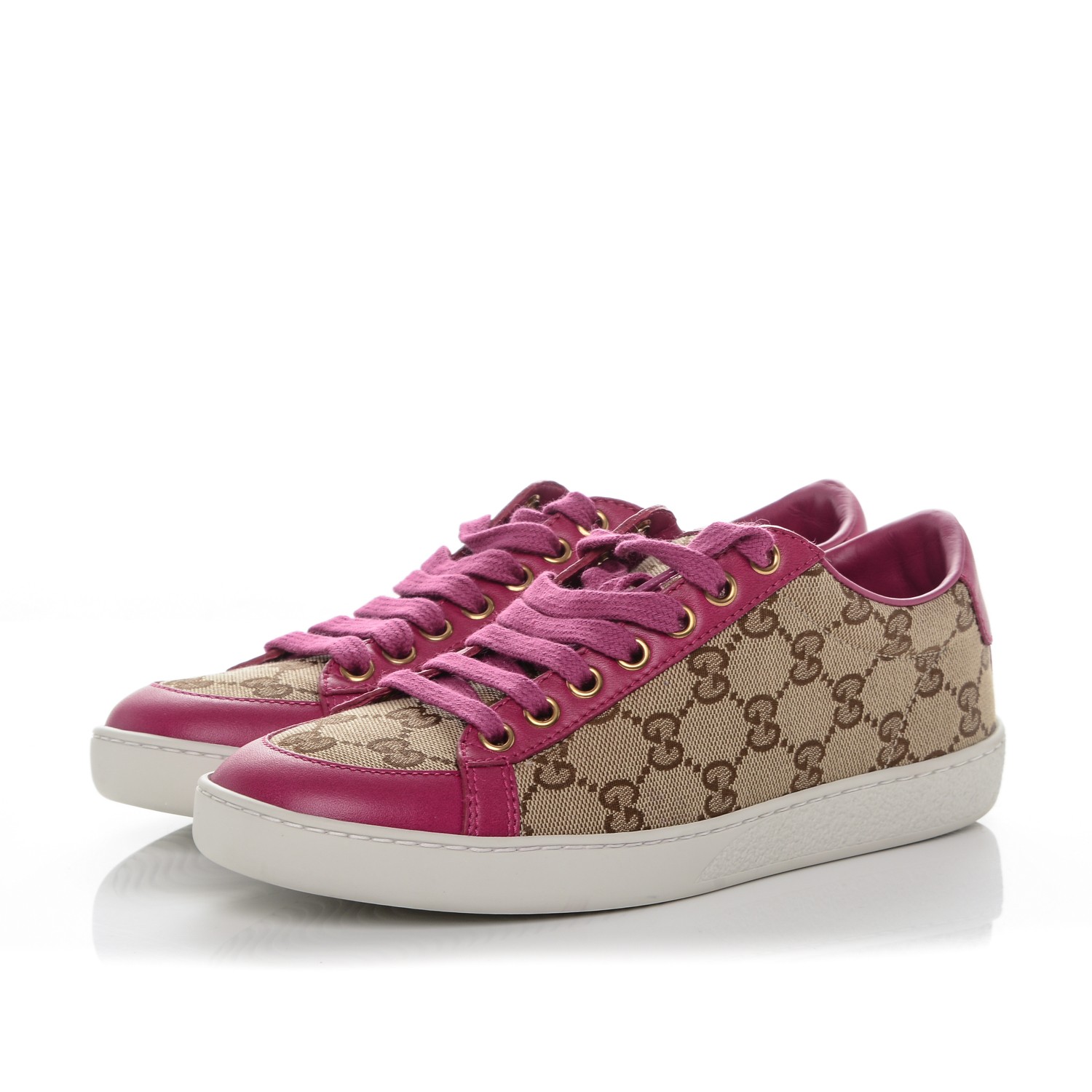 GUCCI GG Supreme Monogram Brooklyn Sneakers 35.5 Pink 187232