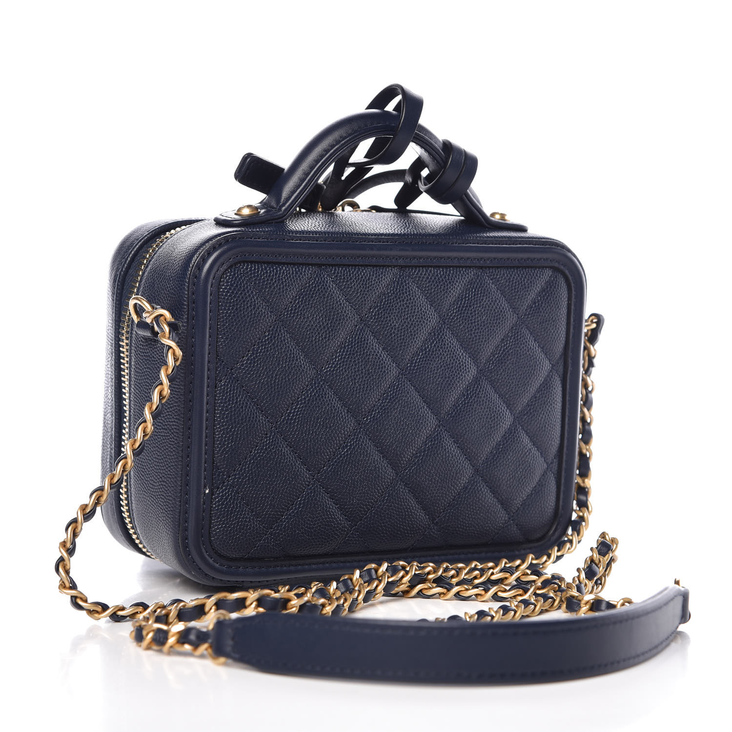 chanel caviar quilted small cc filigree vanity case