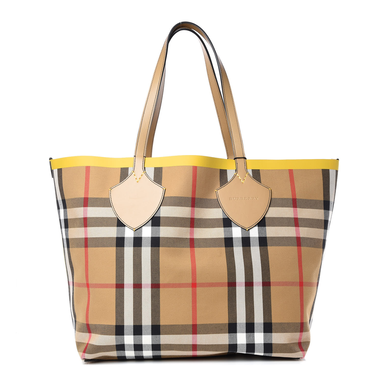 the giant reversible tote in vintage check