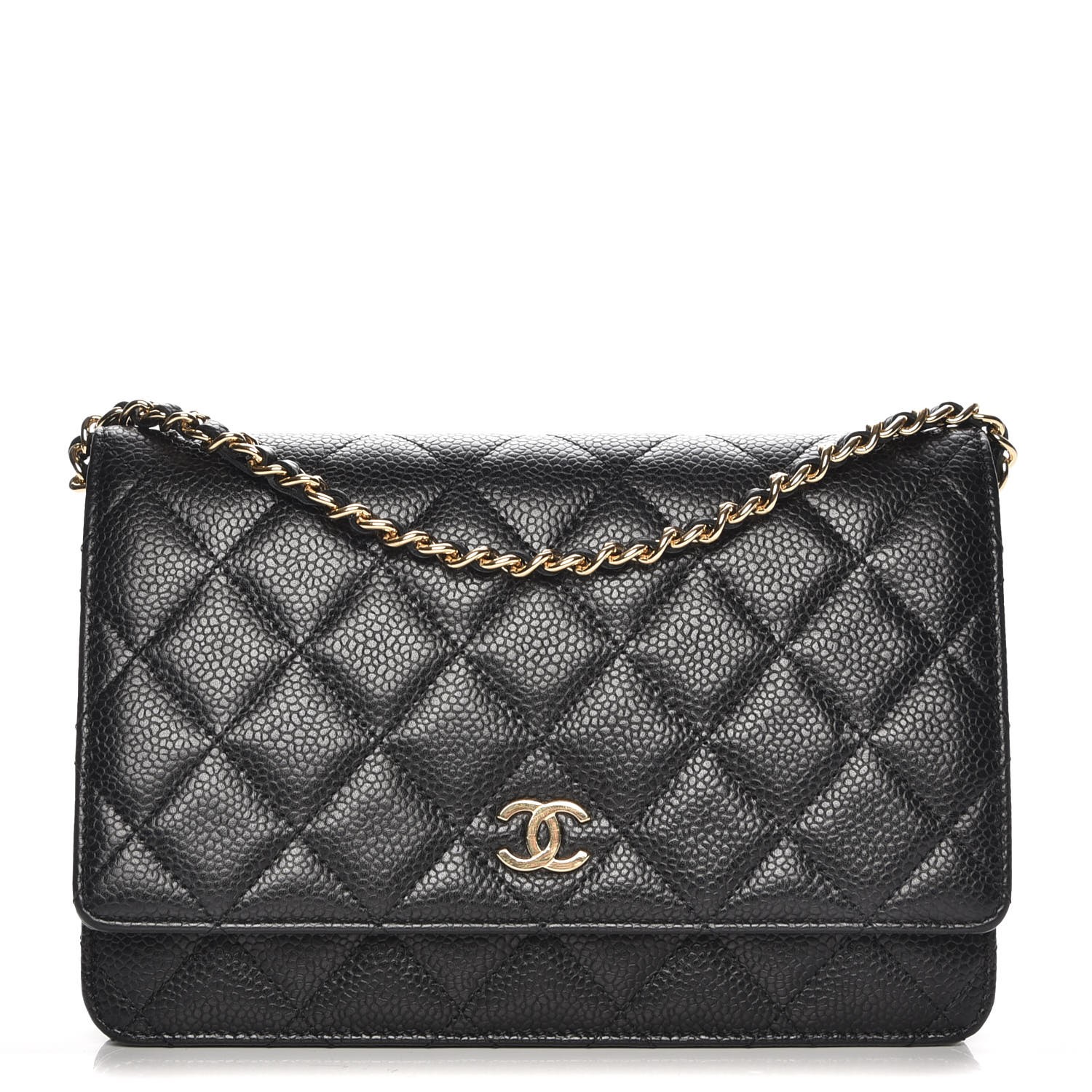 black chanel wallet on chain