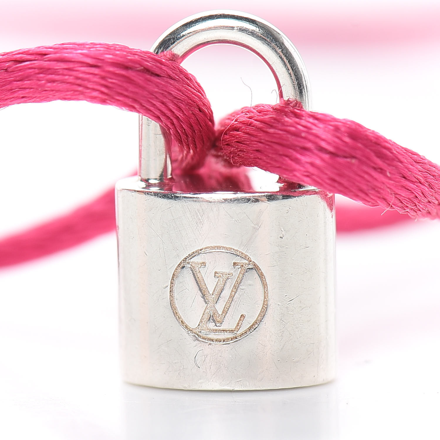 Louis Vuitton Bracelet Silver Lockit Fluo Q95590 Fuchsia Pink SV Sterling  Charity UNICEF Bangle Ladies' Men's LOUIS VUITTON