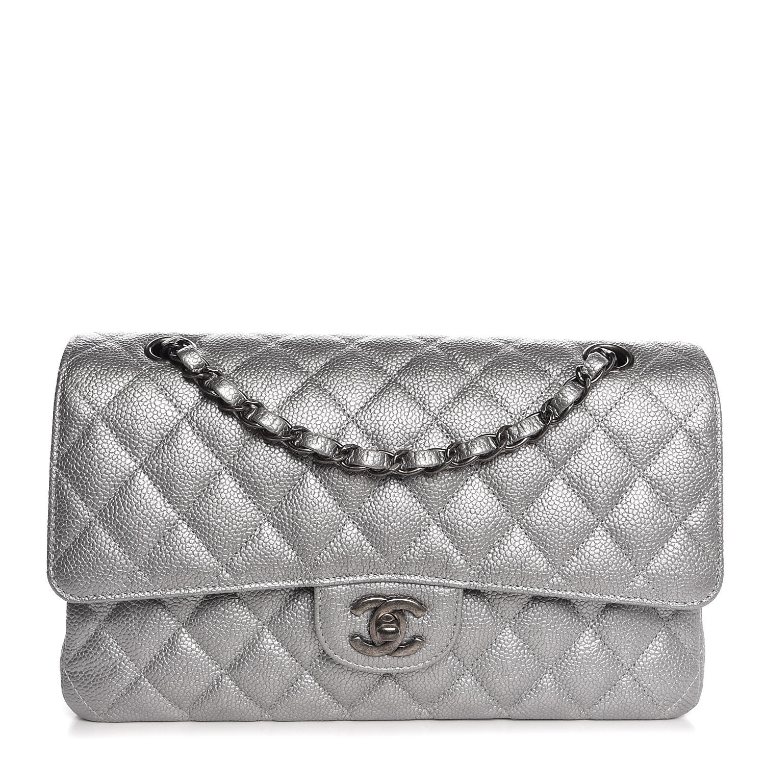 chanel medium flap silver hardware