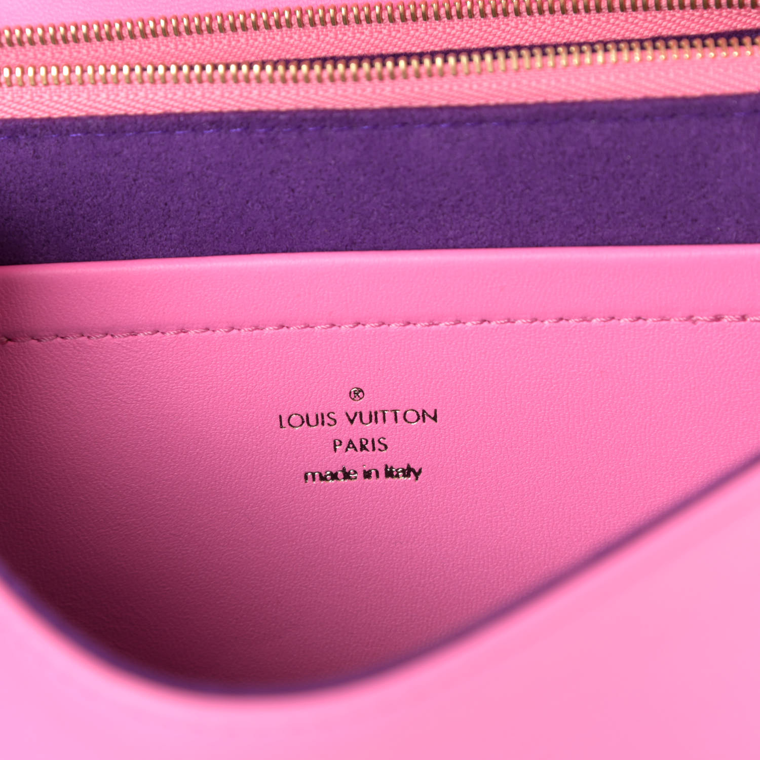 LOUIS VUITTON Lambskin Embossed Monogram Pochette Coussin Pink Purple ...