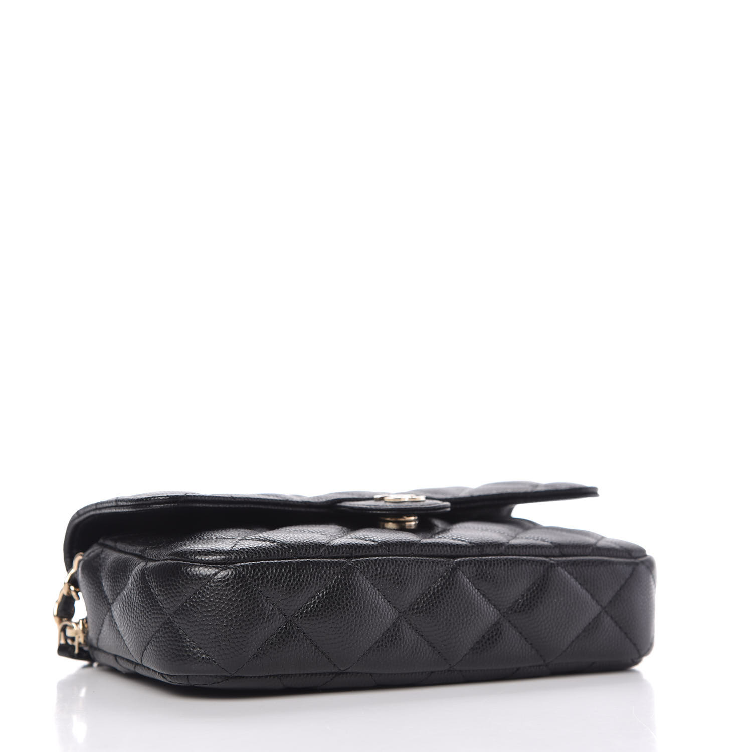 CHANEL Caviar Quilted Flap Phone Holder With Chain Black 752760 ...