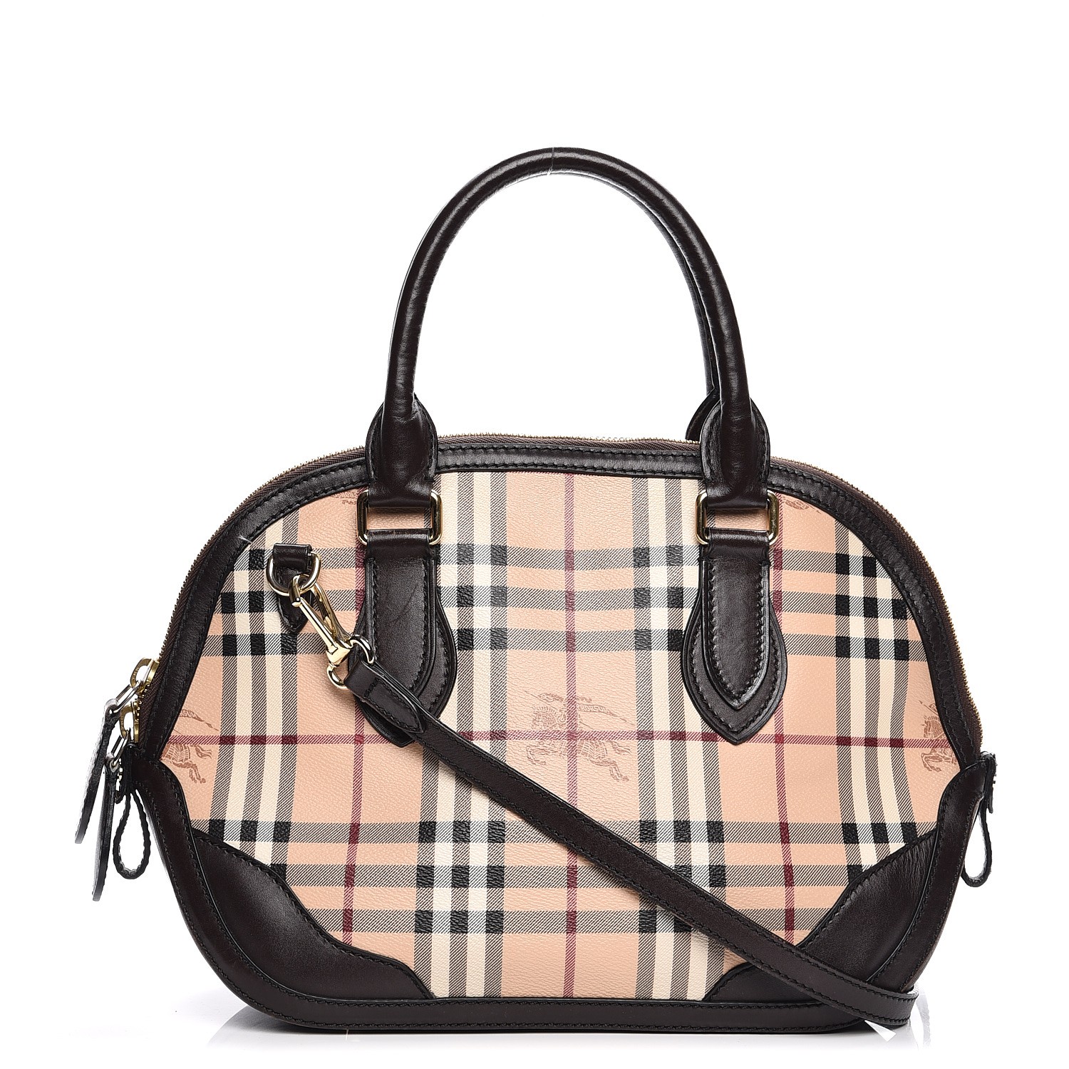 BURBERRY Haymarket Orchard Small Bowling Bag Chocolate 204680