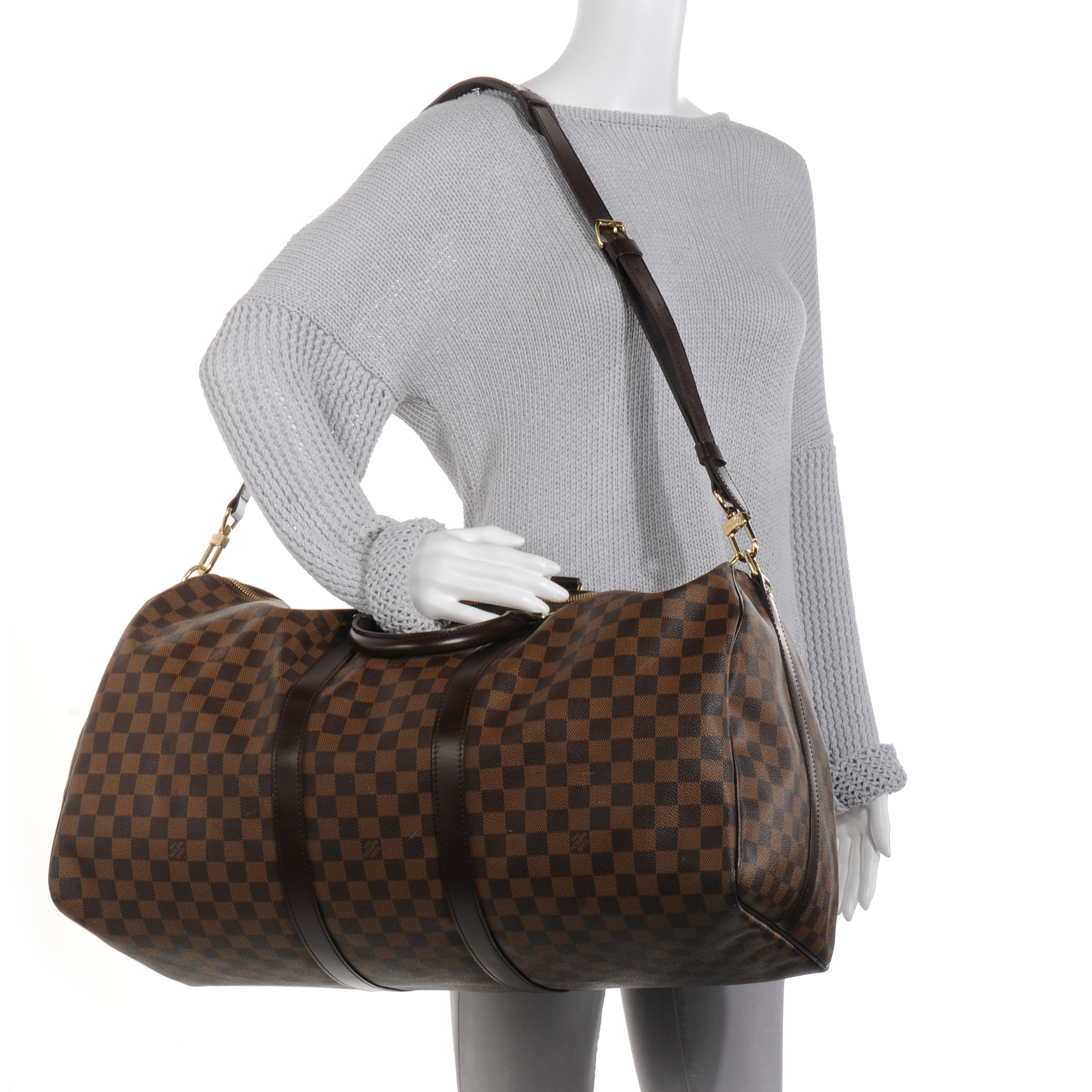 louis vuitton damier ebene keepall bandouliere 55