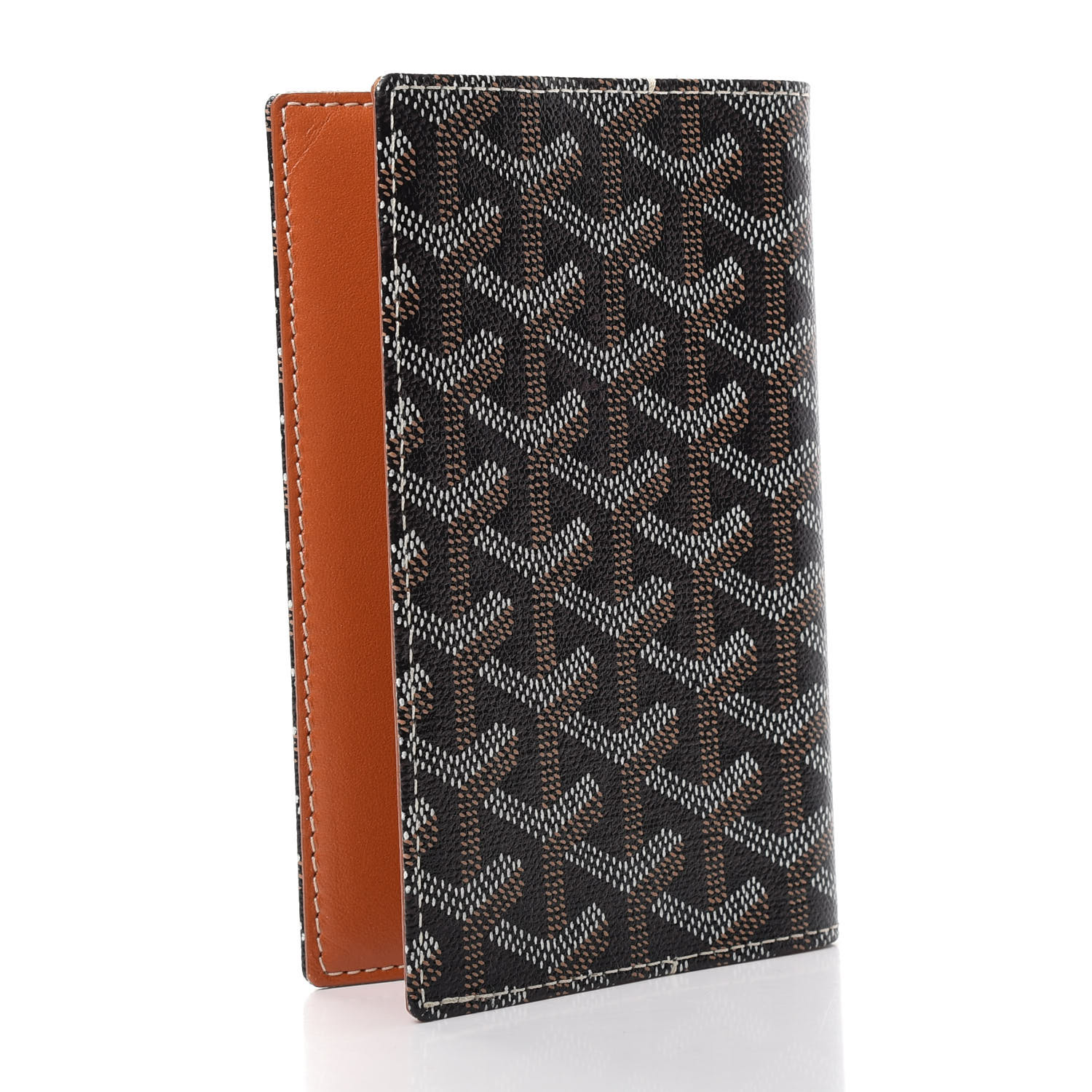 GOYARD Goyardine Passport Holder Black Gold 729070 FASHIONPHILE