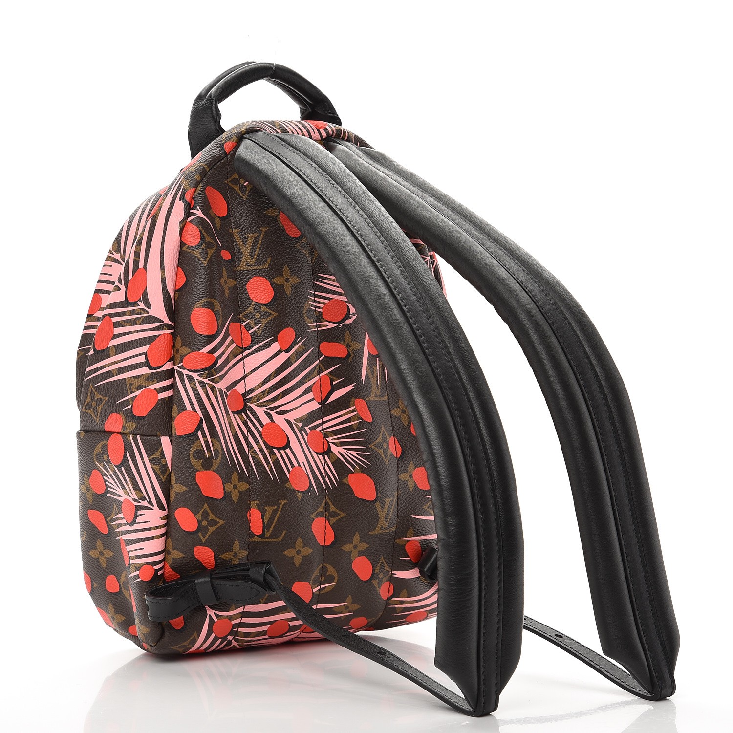 LOUIS VUITTON M41981 Monogram Palm Springs PM Jungle dot Backpack Brown x  Red