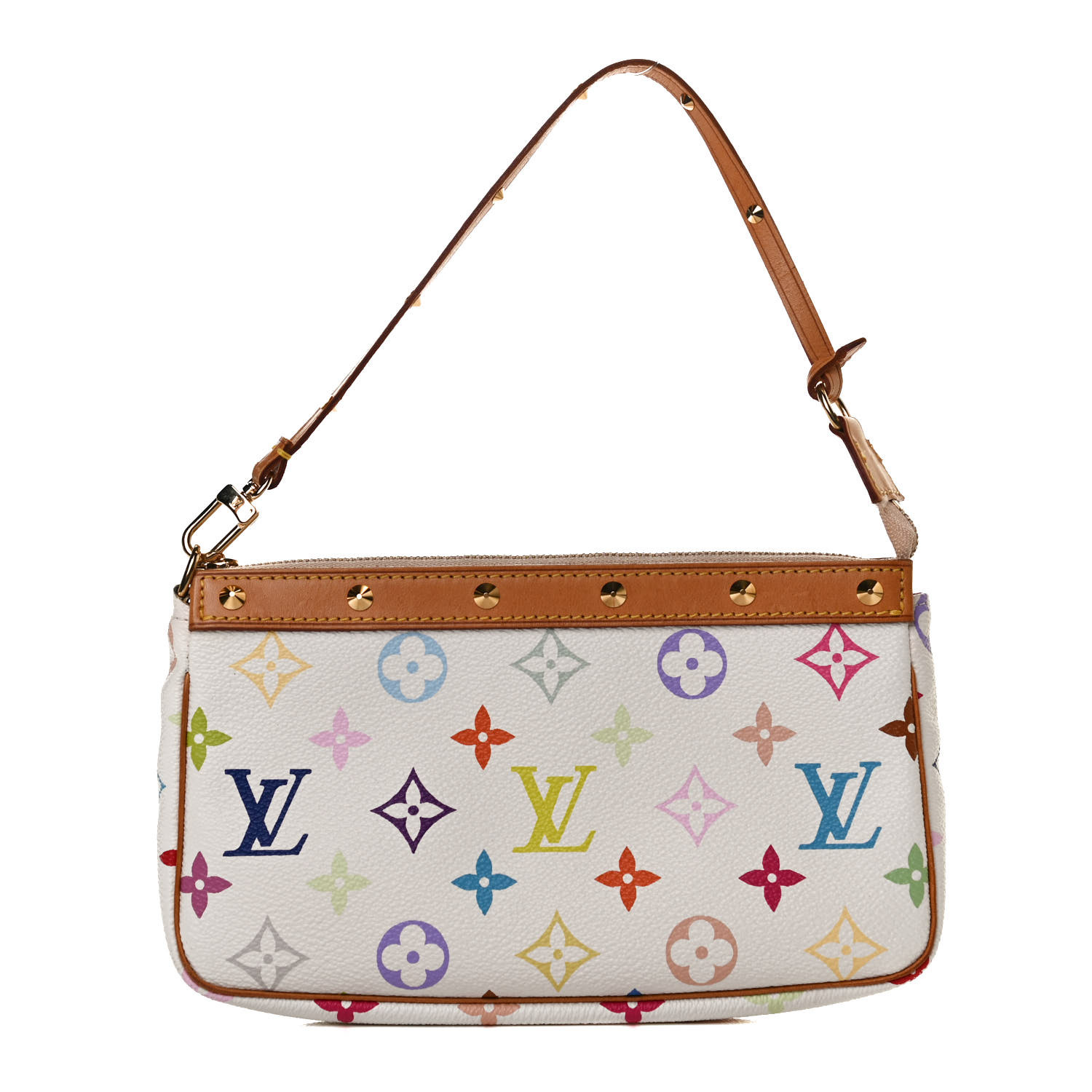 LOUIS VUITTON Monogram Multicolor Pochette Accessories White 38819