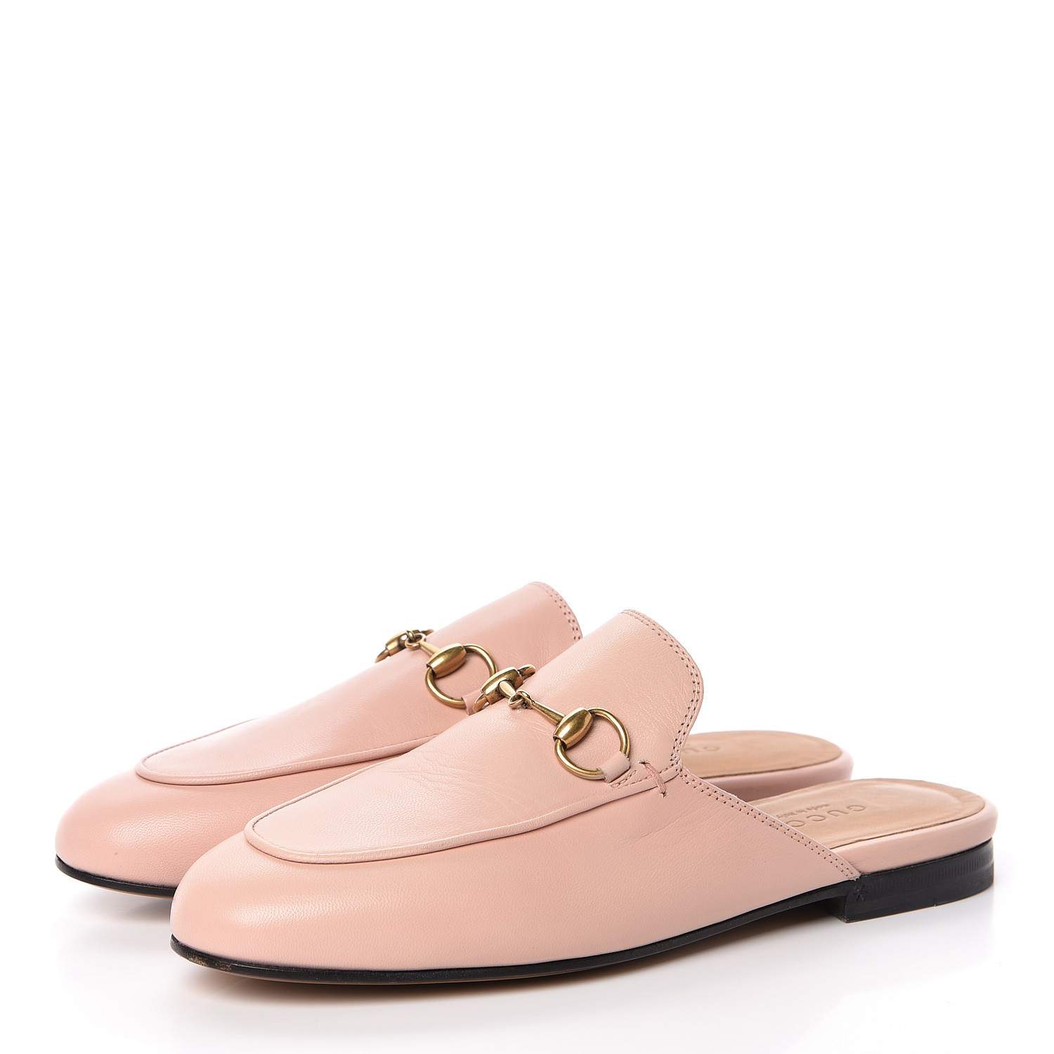 GUCCI Calfskin Womens Princetown Slippers 35 Pink 498038