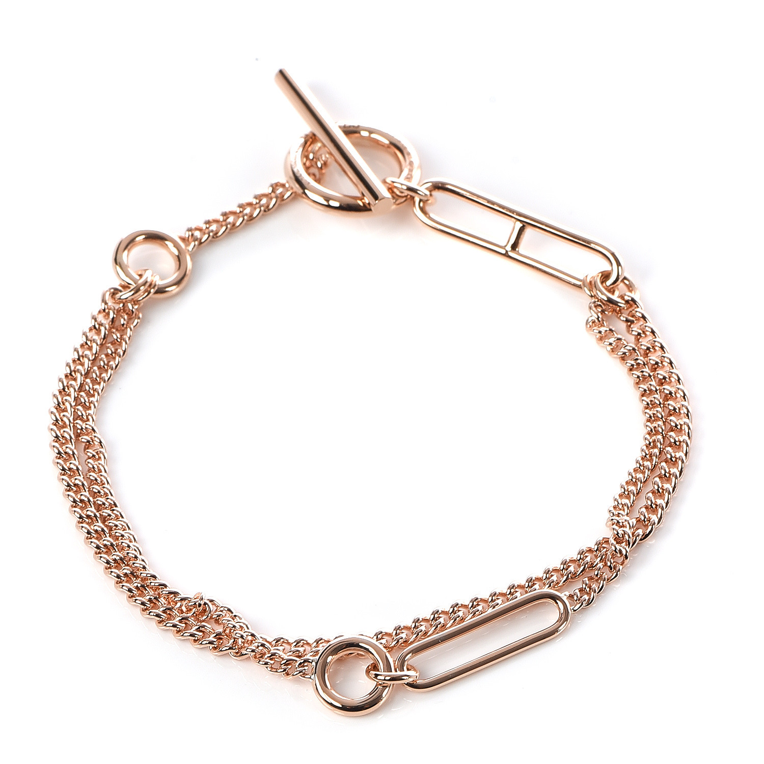 HERMES 18K Rose Gold Echappee Bracelet SH 497551