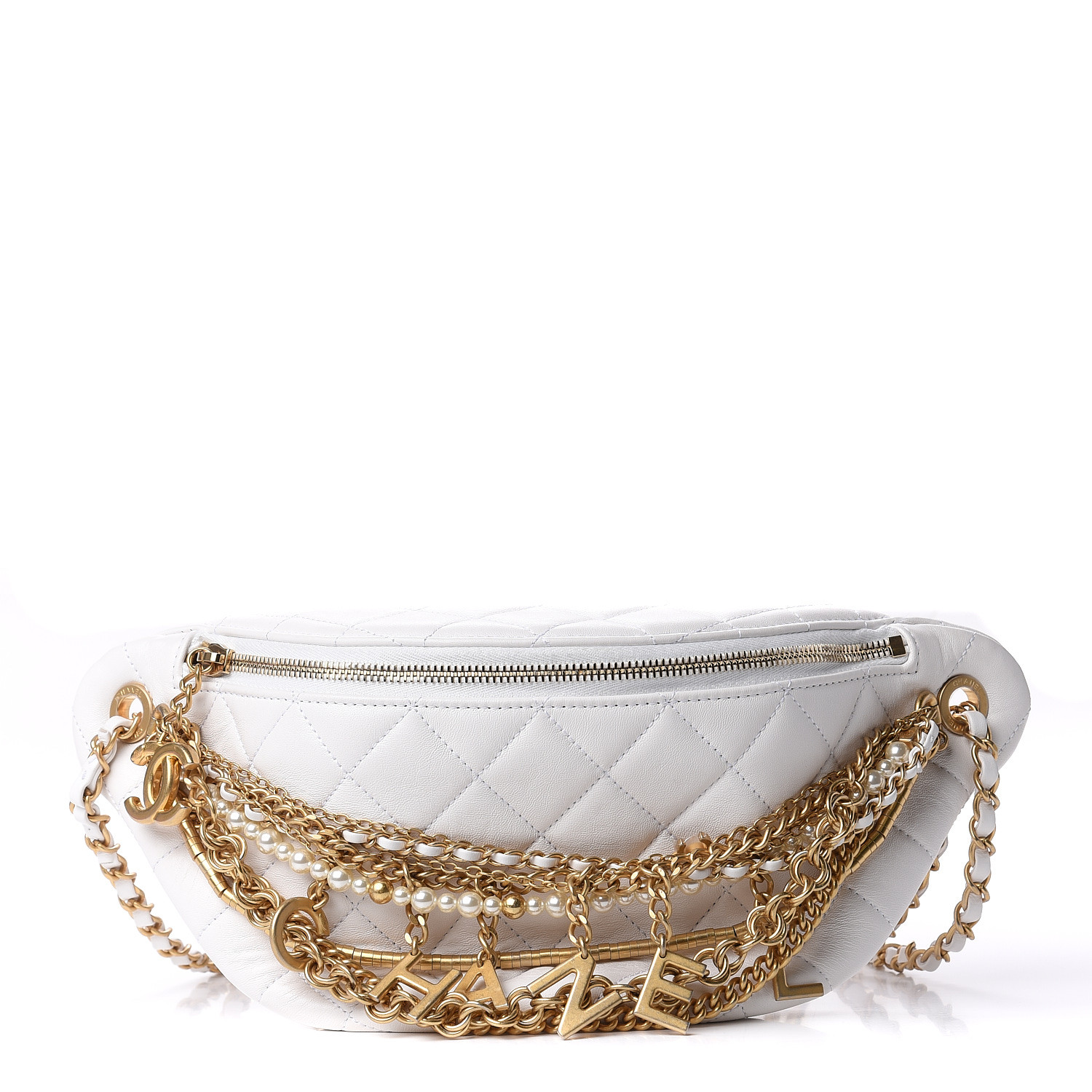 chanel white fanny pack