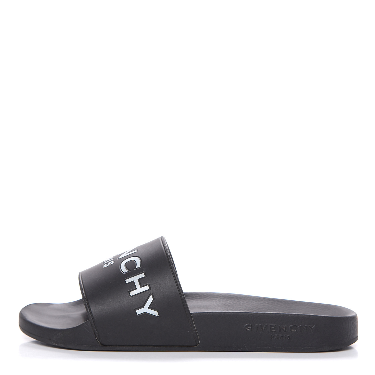 GIVENCHY Rubber Logo Womens Pool Slides Sandals 36 Black 499040