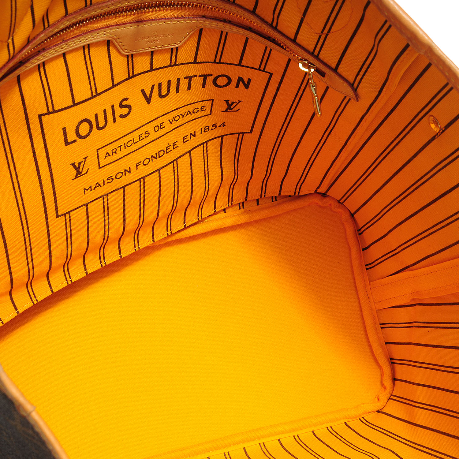 louis vuitton neverfull yellow interior