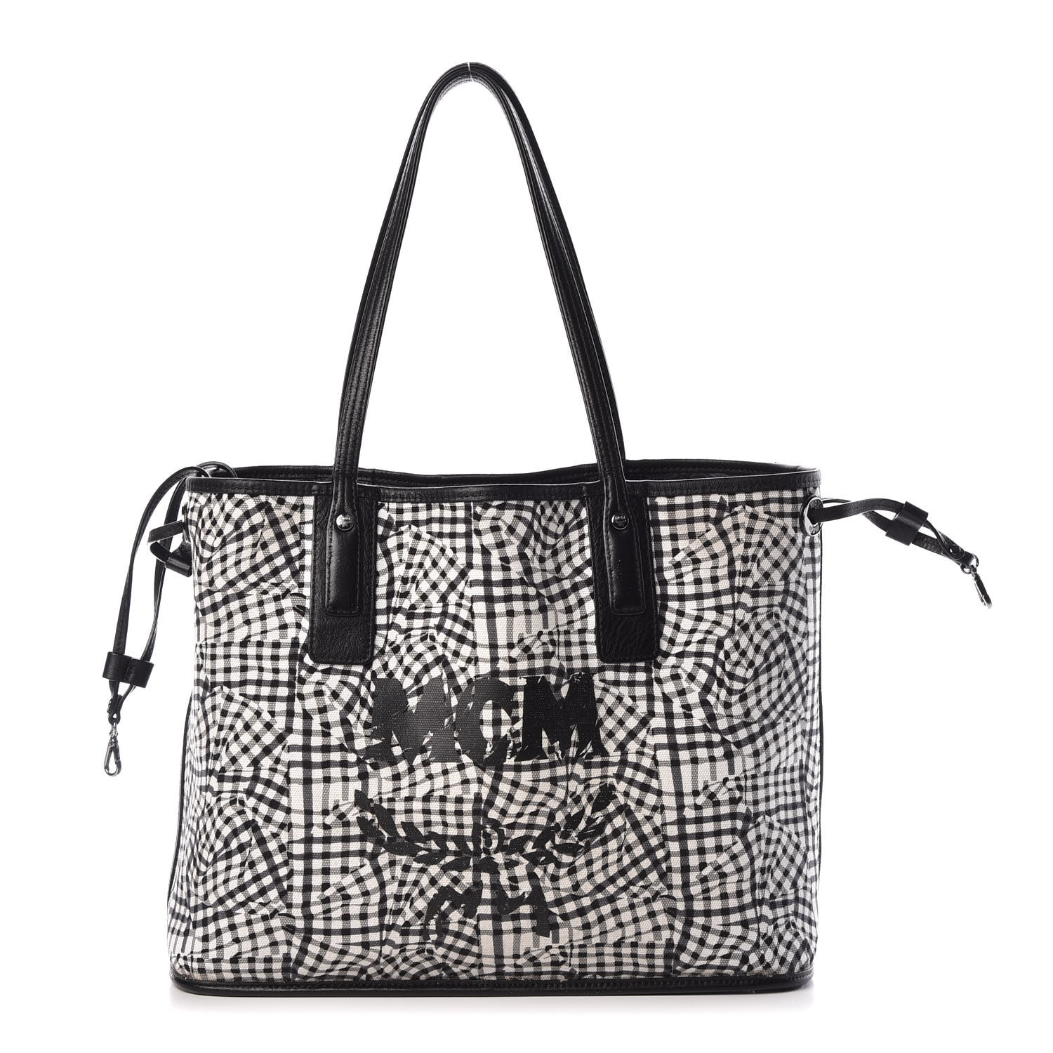 MCM Visetos Medium Liz Reversible Shopper Tote Black 403884