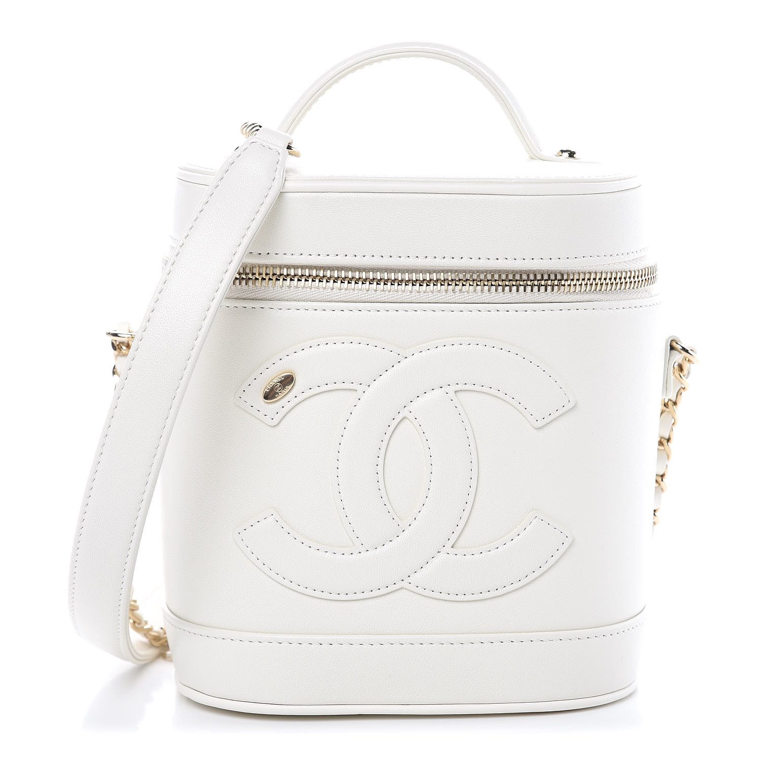 white chanel vanity case