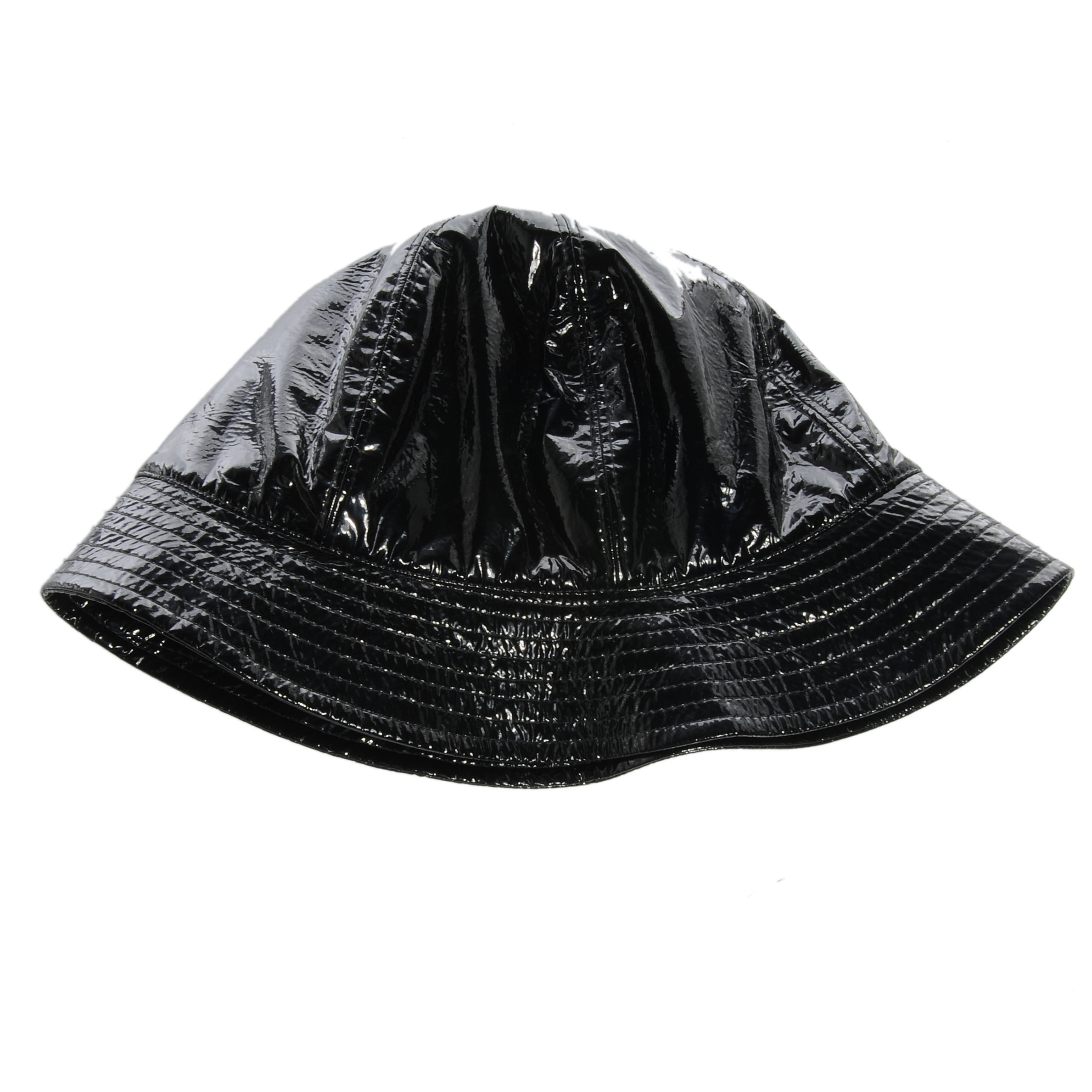 black vinyl bucket hat