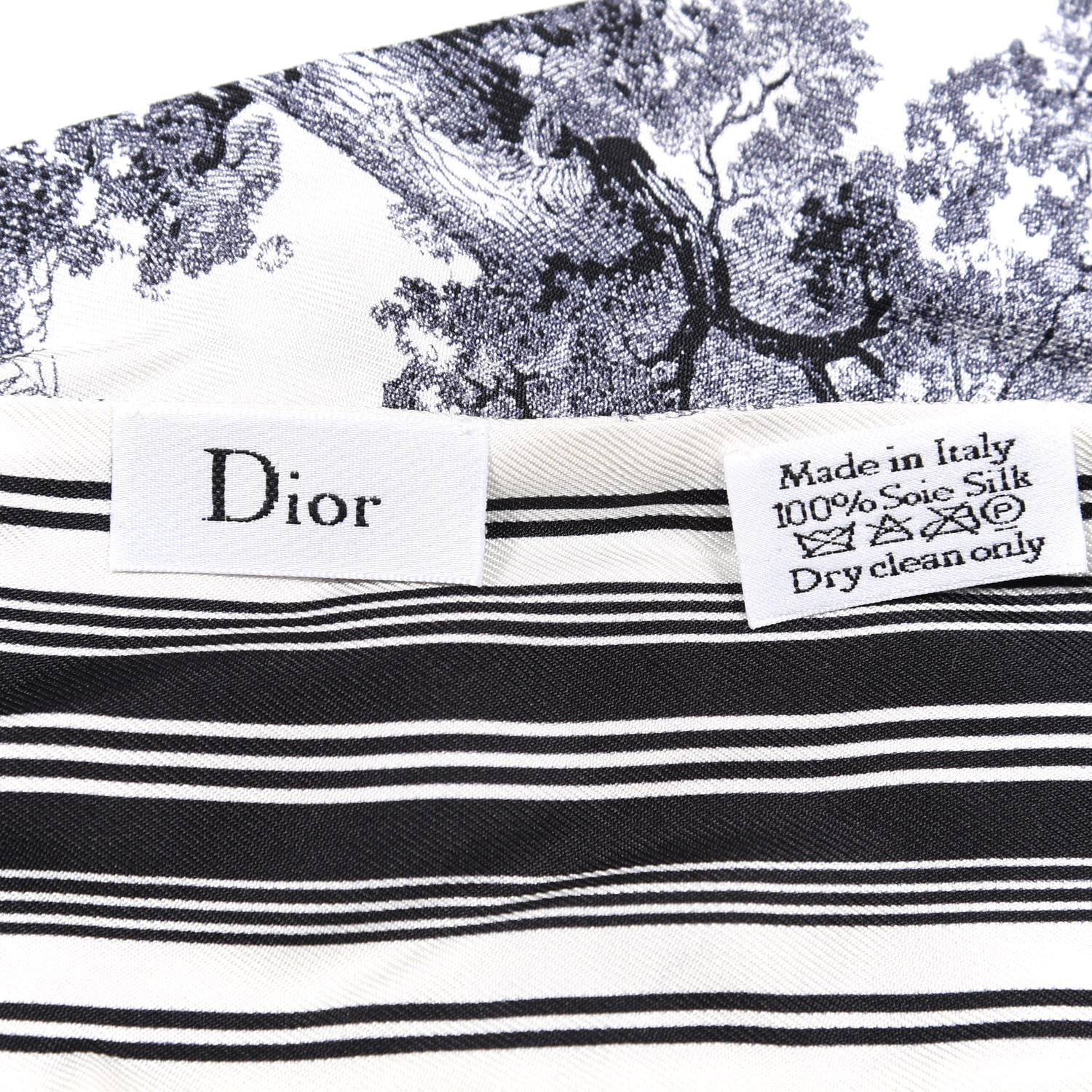 CHRISTIAN DIOR Silk Toile De Jouy Mitzah Scarf Navy Blue 632016 ...