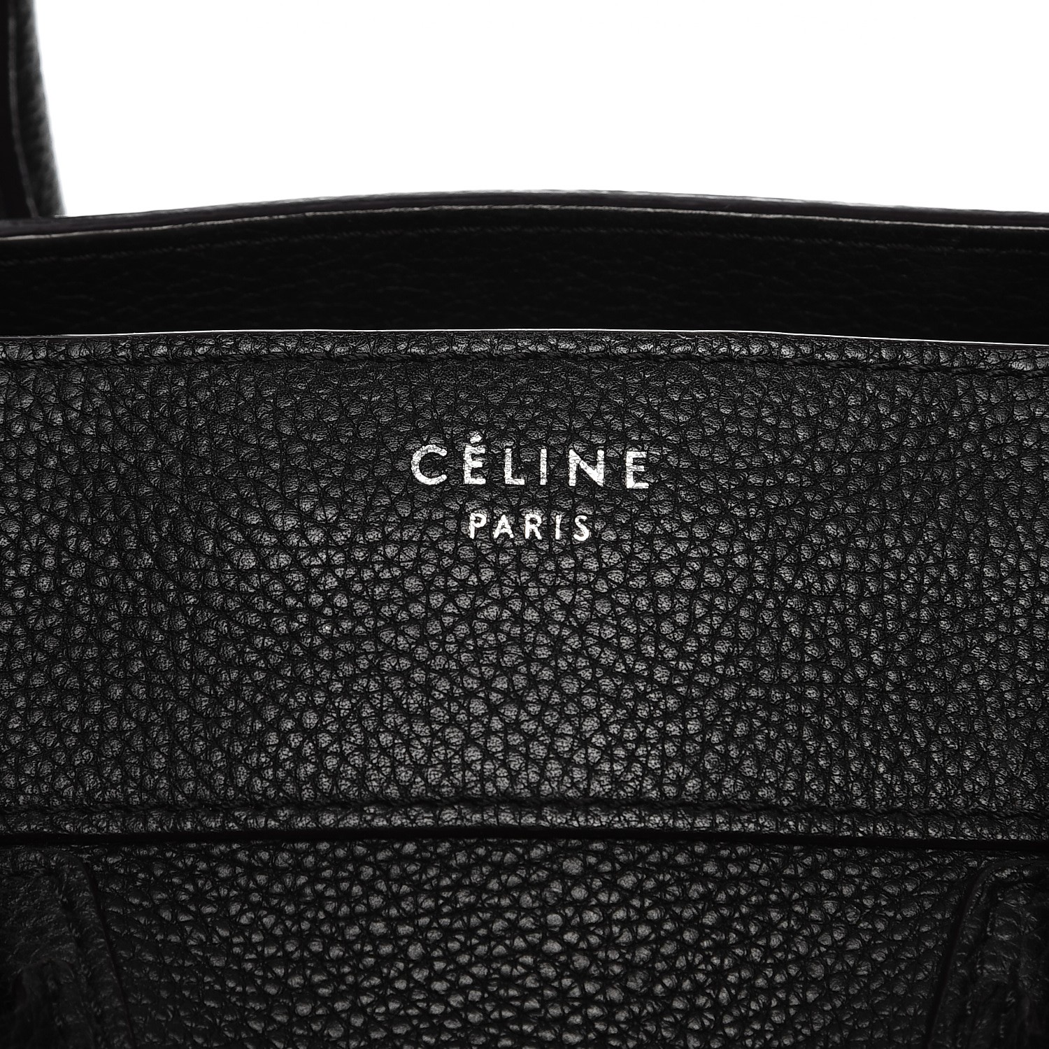 celine drummed calfskin mini luggage black