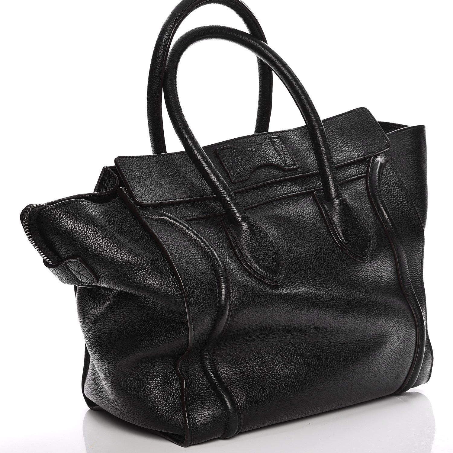 celine drummed calfskin mini luggage black