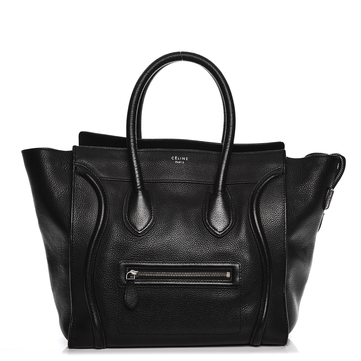 celine drummed calfskin mini luggage black