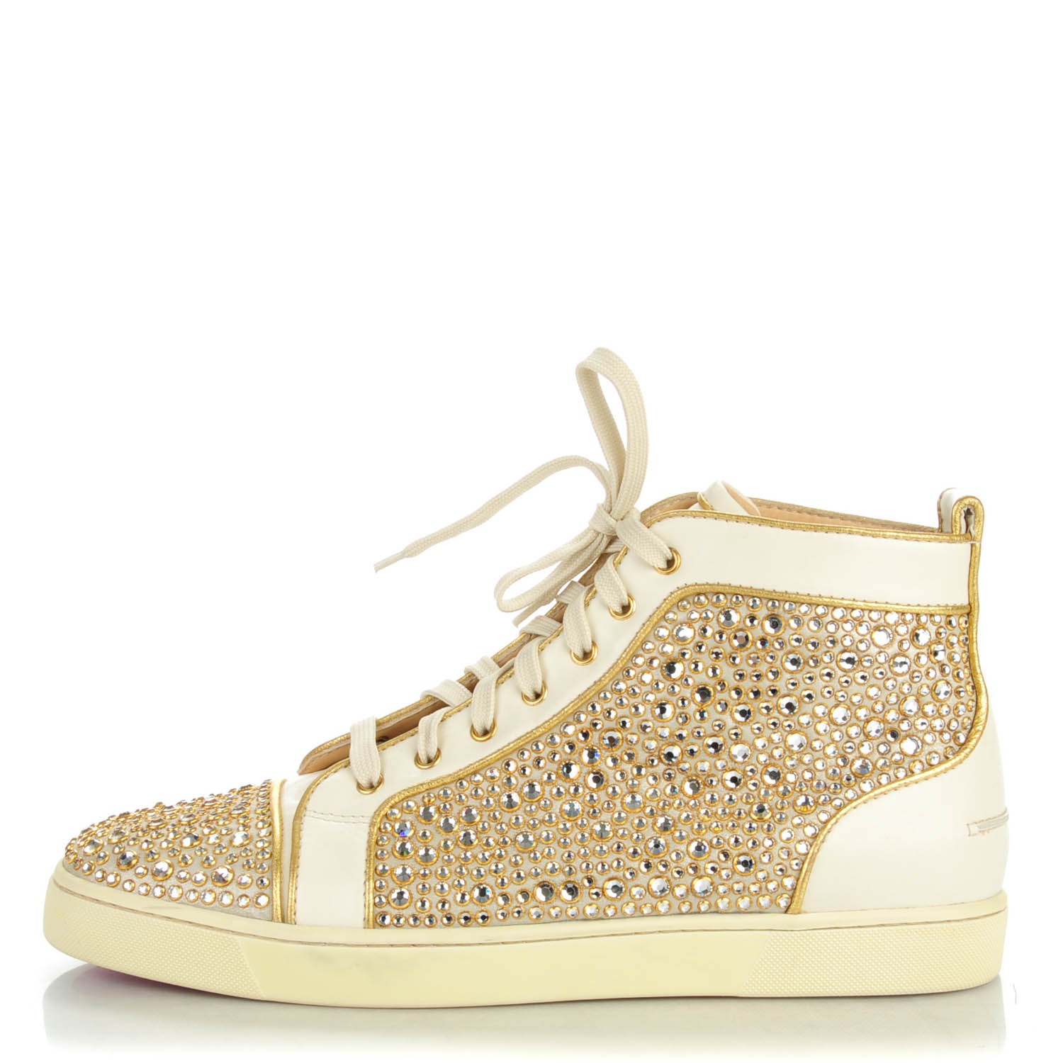 white and gold louboutin