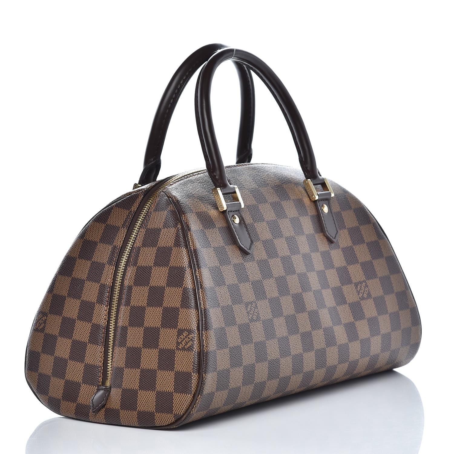 LOUIS VUITTON Ribera GM Damier Ebene Satchel Bag Brown