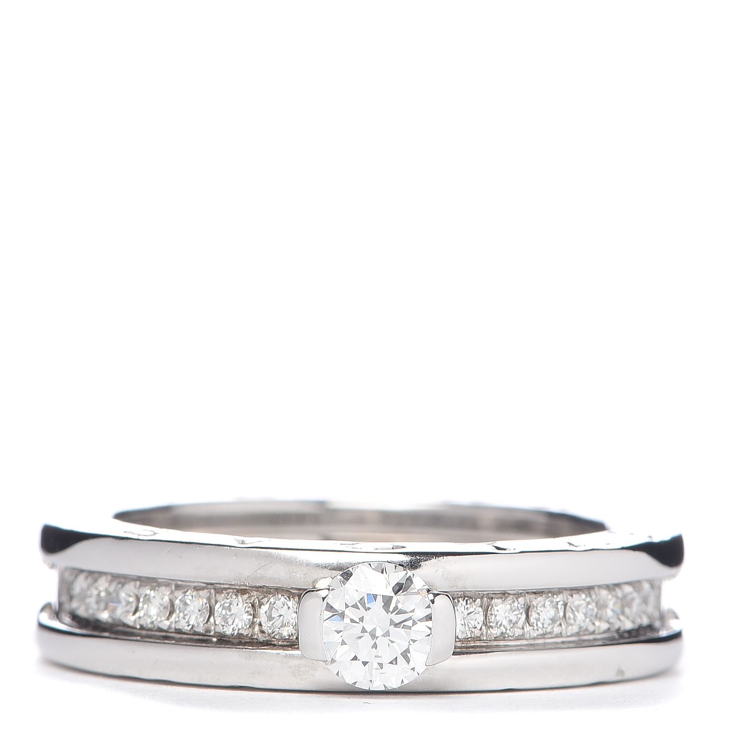 BULGARI 18K White Gold Diamond B.Zero1 Engagement Ring 55 7.25 402459 ...