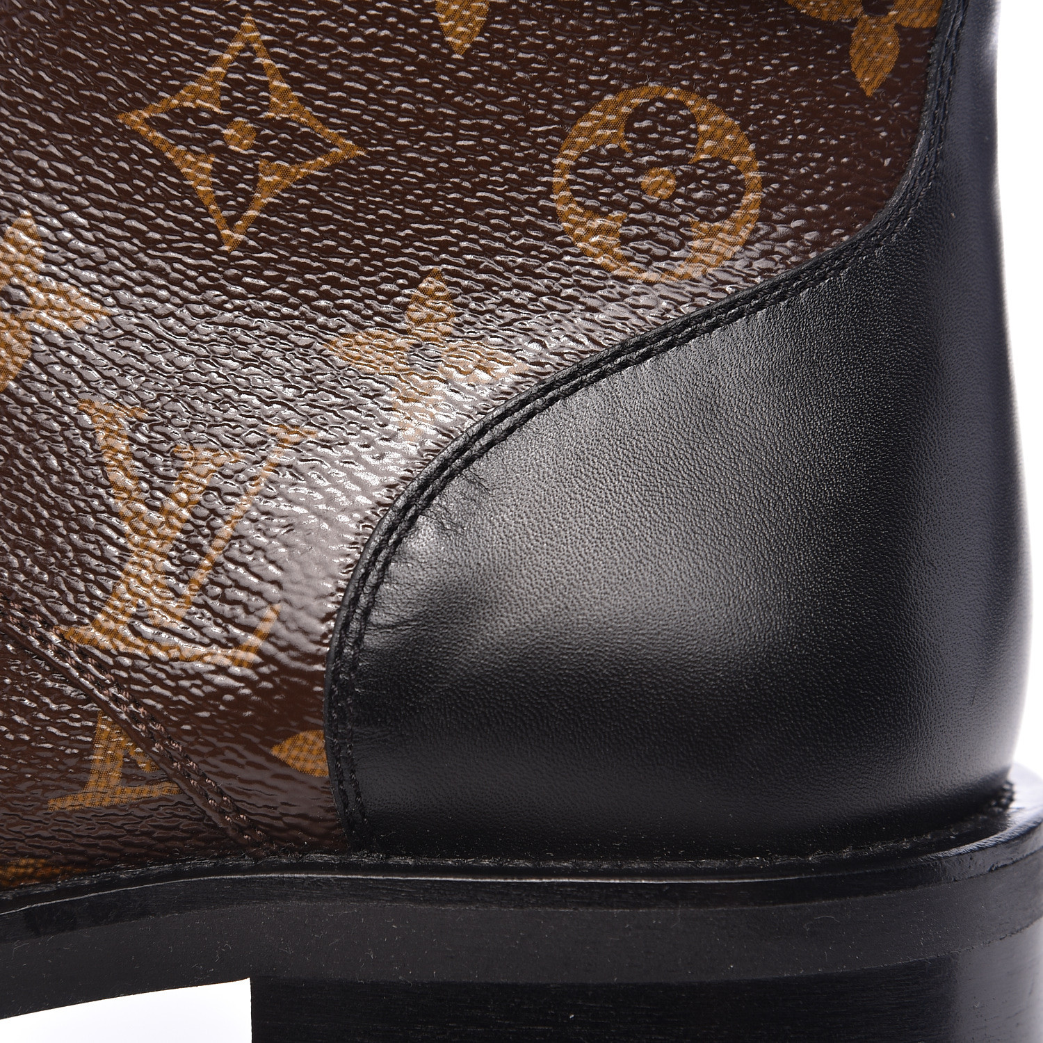 LOUIS VUITTON Calfskin Monogram Wonderland Flat Ranger Boots 38 Black ...