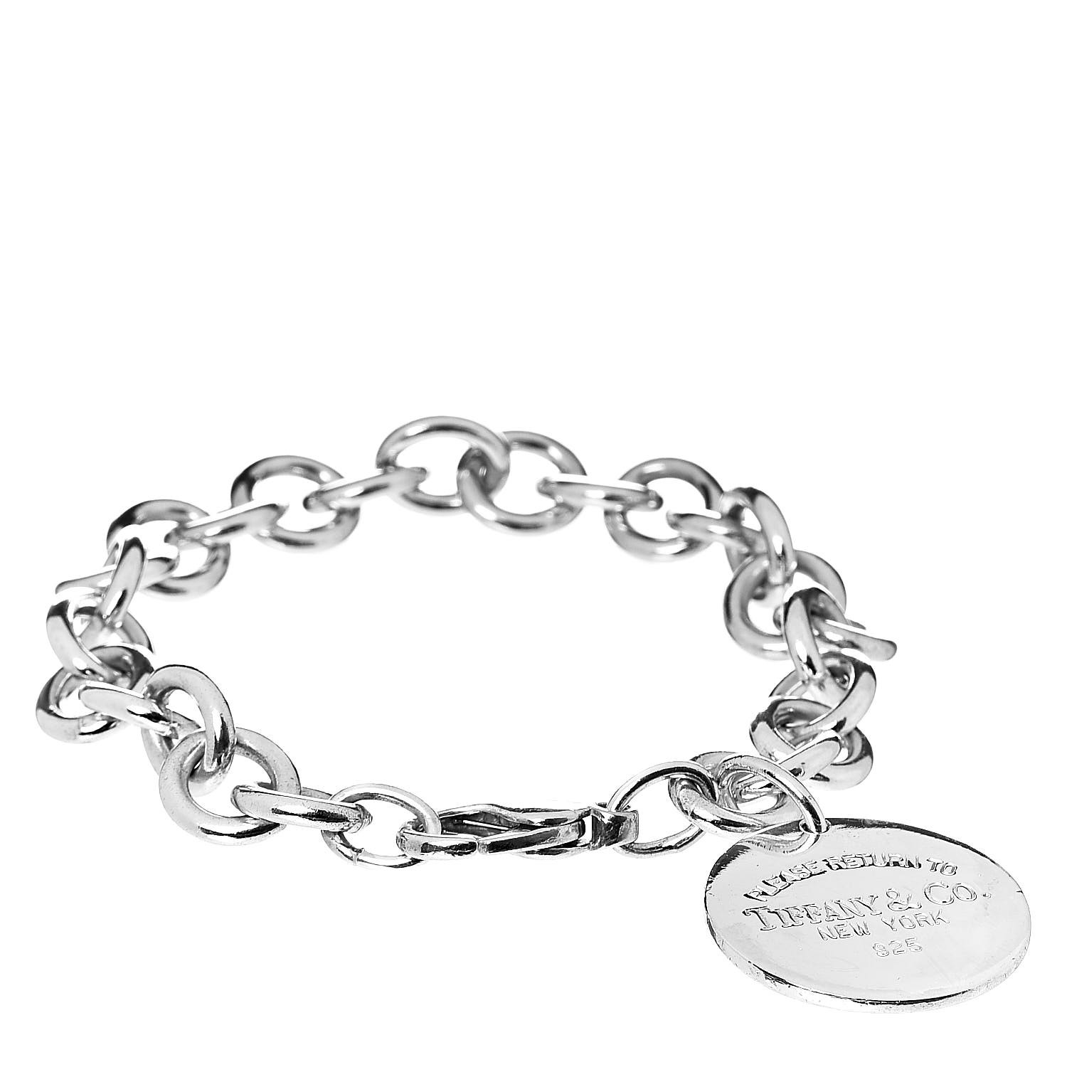 TIFFANY Sterling Silver Return to Tiffany Round Tag Charm Bracelet ...