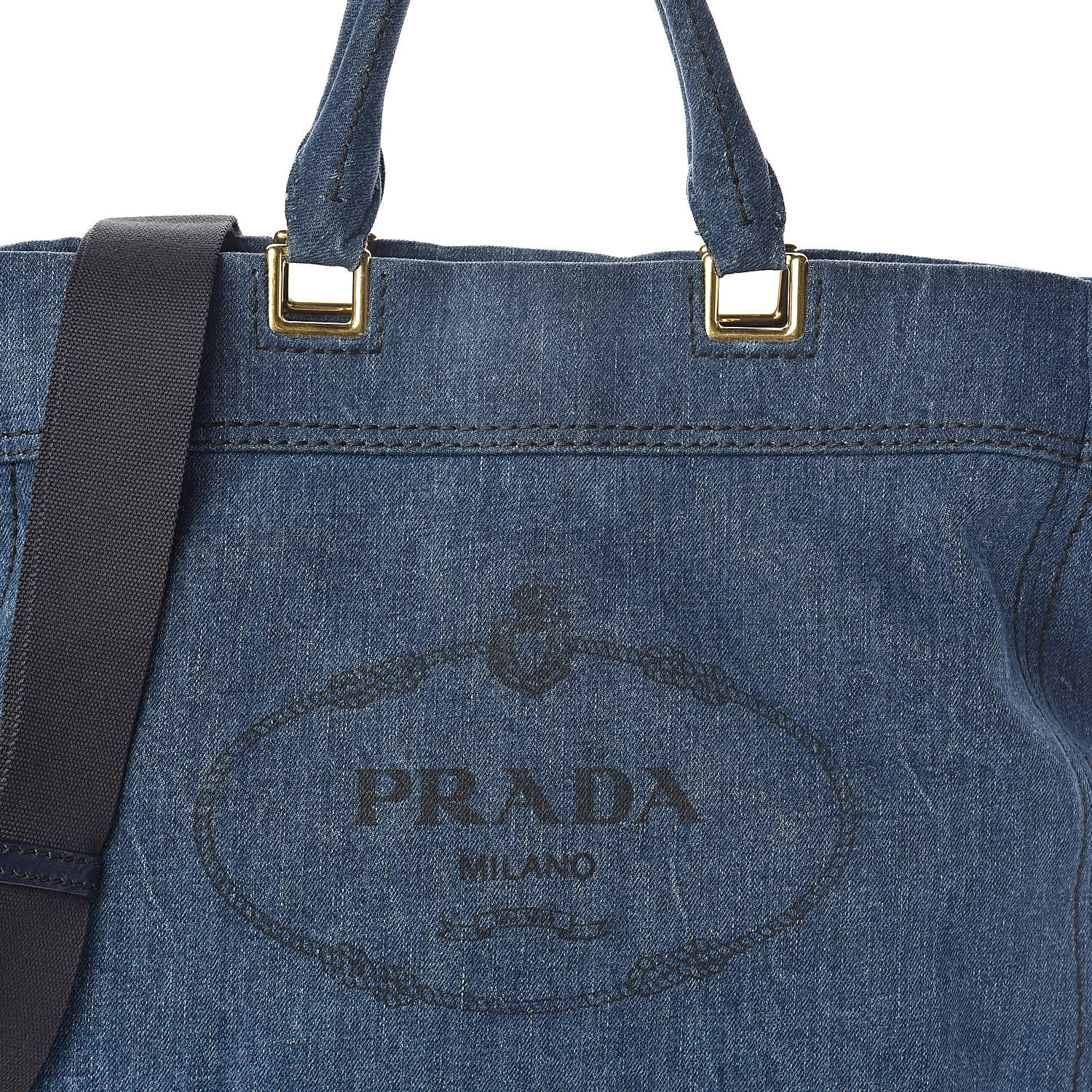 denim prada tote