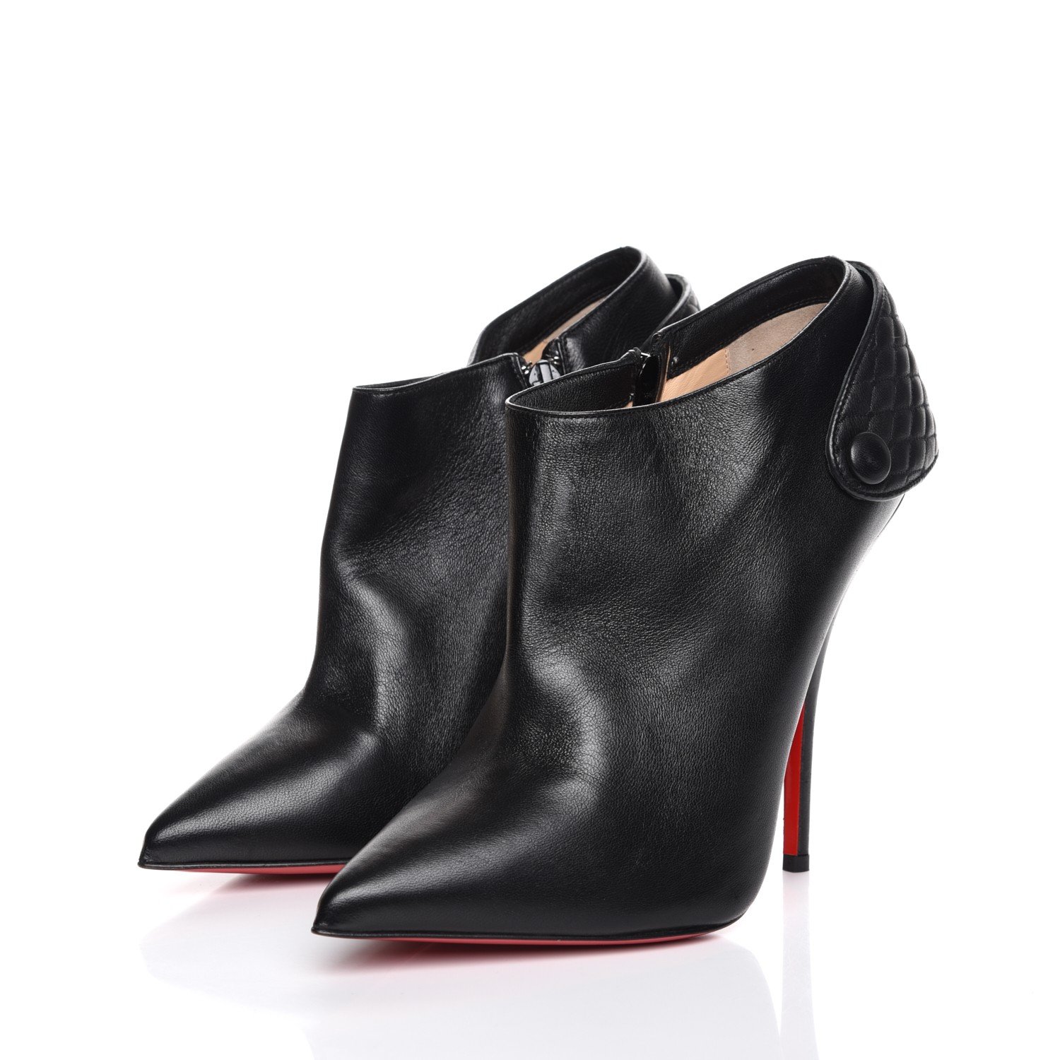 CHRISTIAN LOUBOUTIN Nappa Huguette 120 Ankle Boots 40 Black 214612