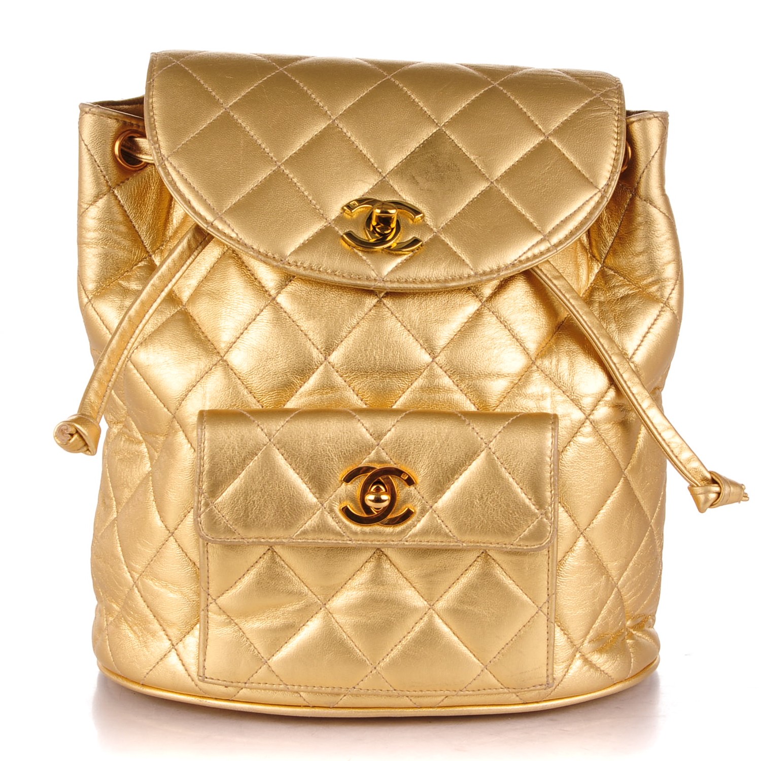 chanel backpack gold