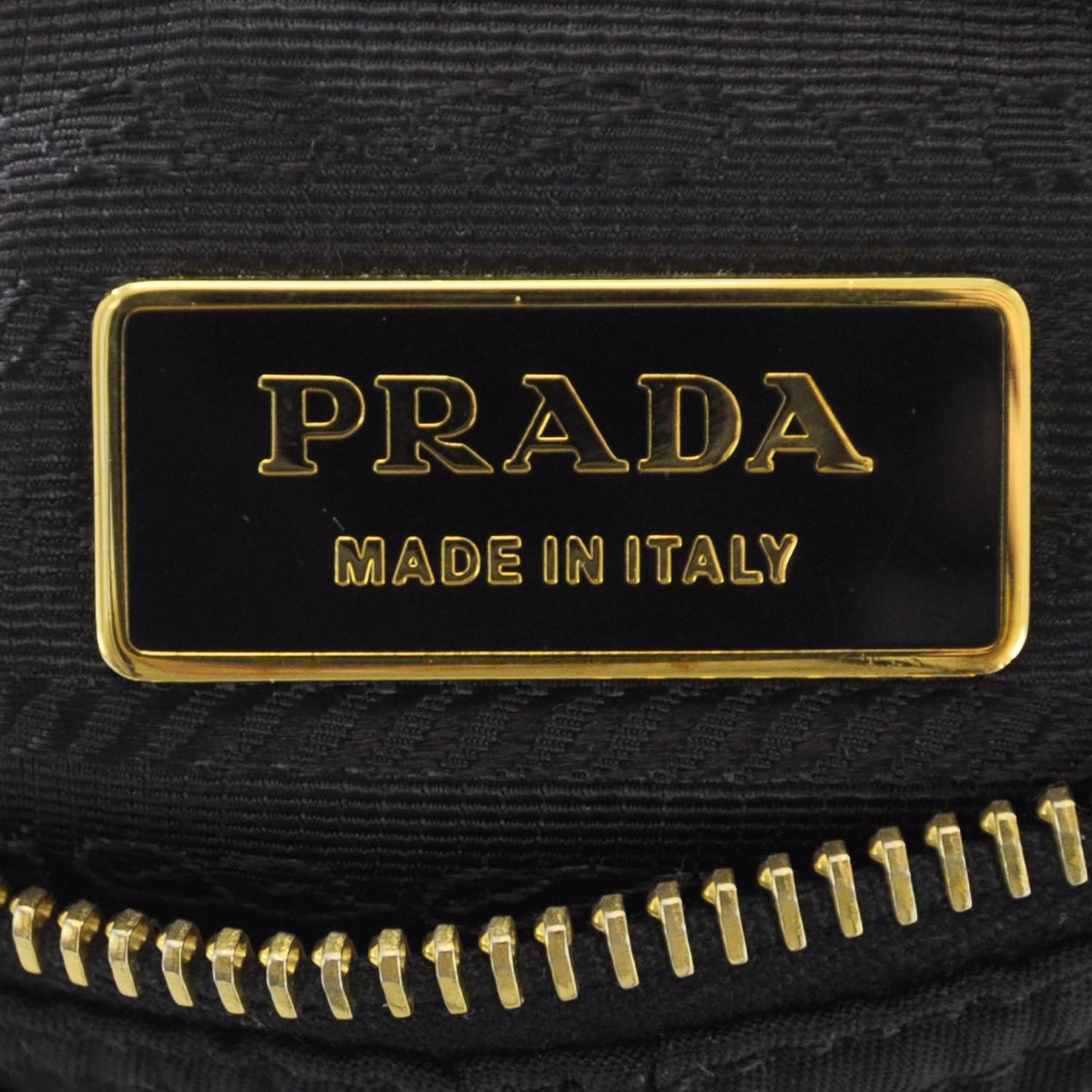 PRADA Tessuto Nylon Chevron Bag Nero Black 33506