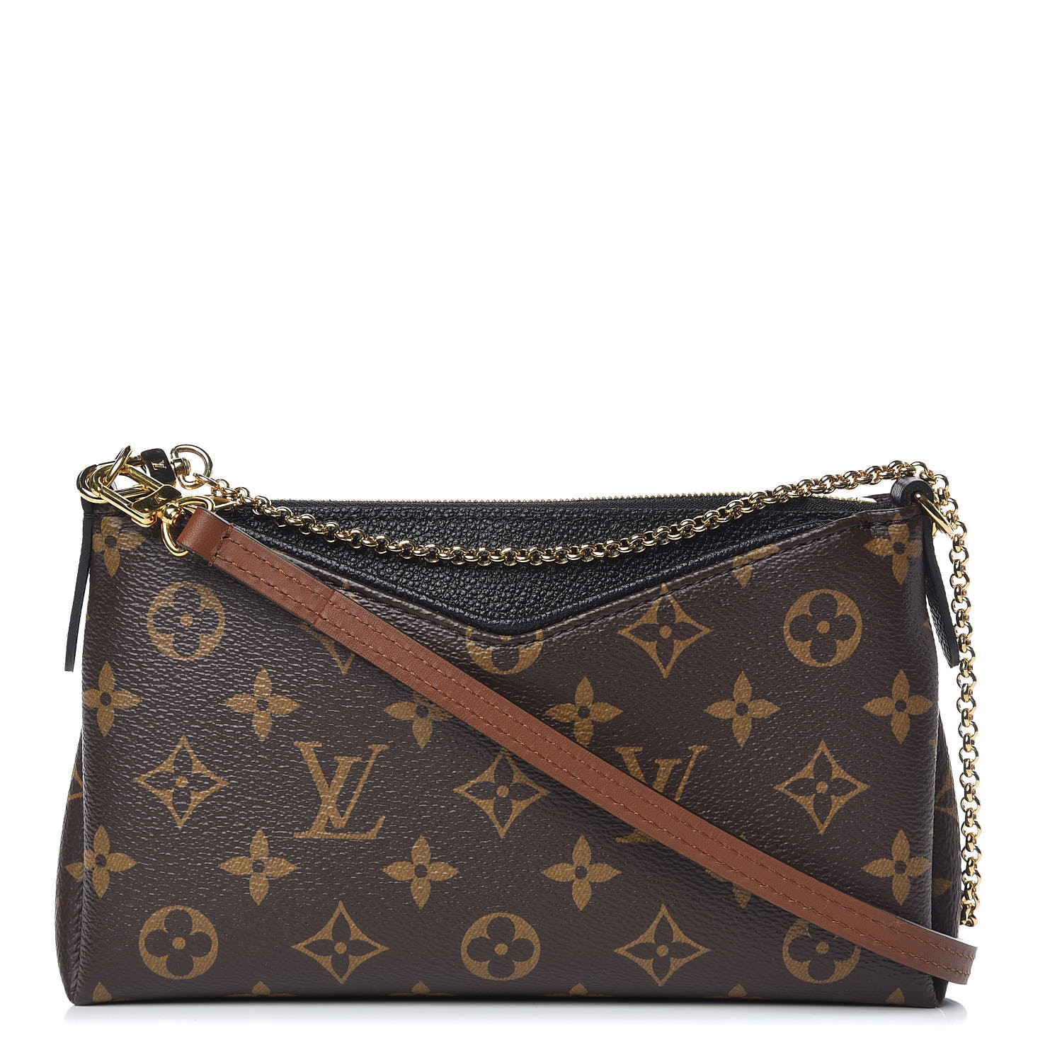 LOUIS VUITTON Monogram Pallas Clutch Black 432380