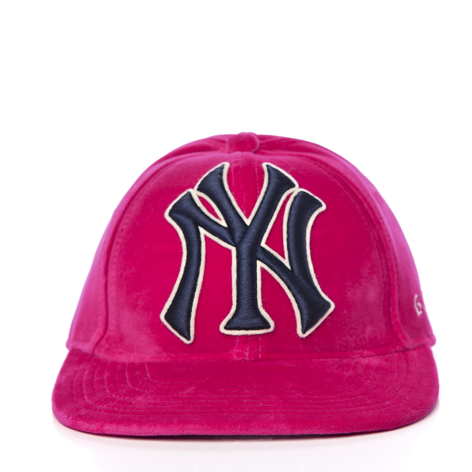 GUCCI Velvet NY Yankee Baseball Hat Pink 433281