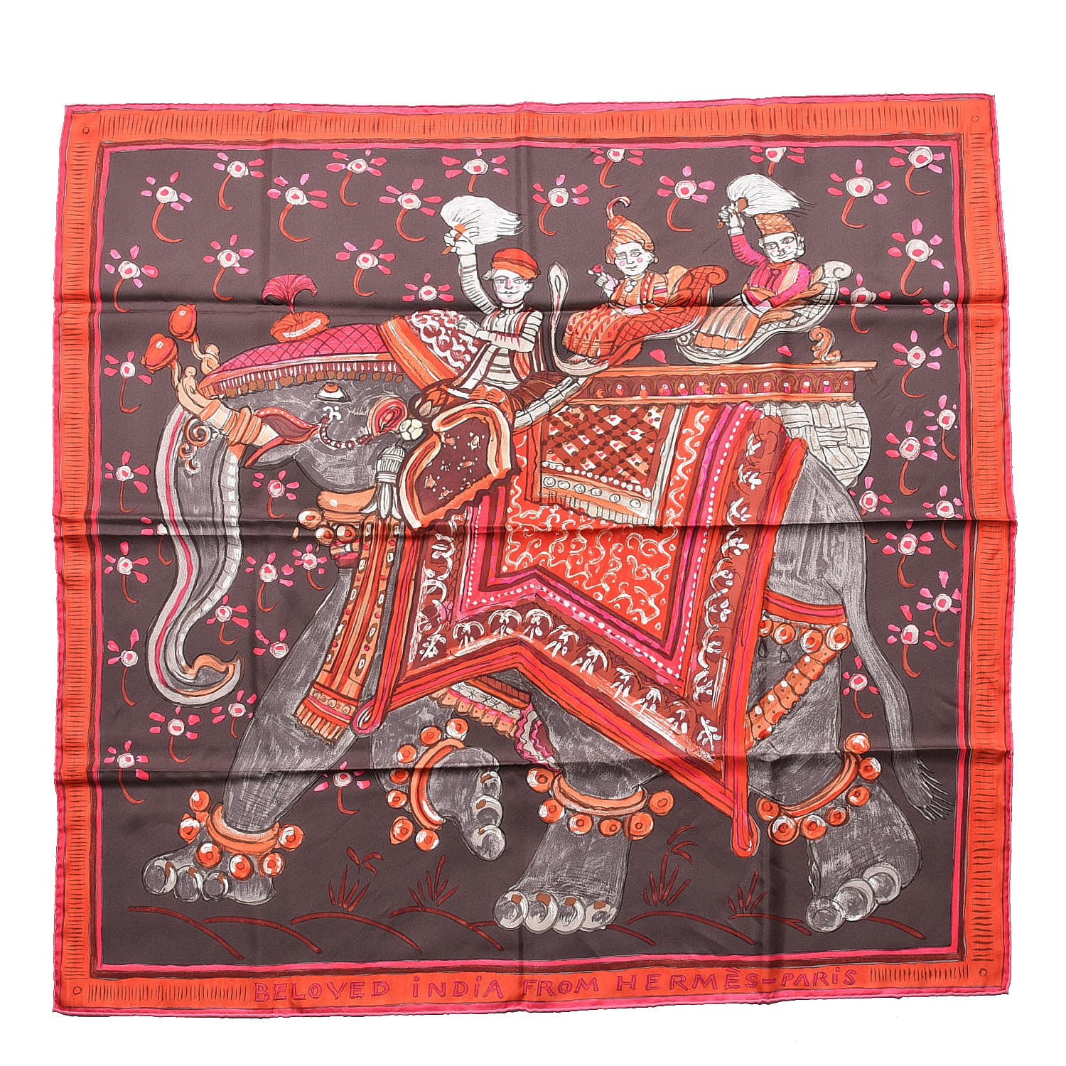 HERMES Silk Beloved India Scarf 90 430885 | FASHIONPHILE