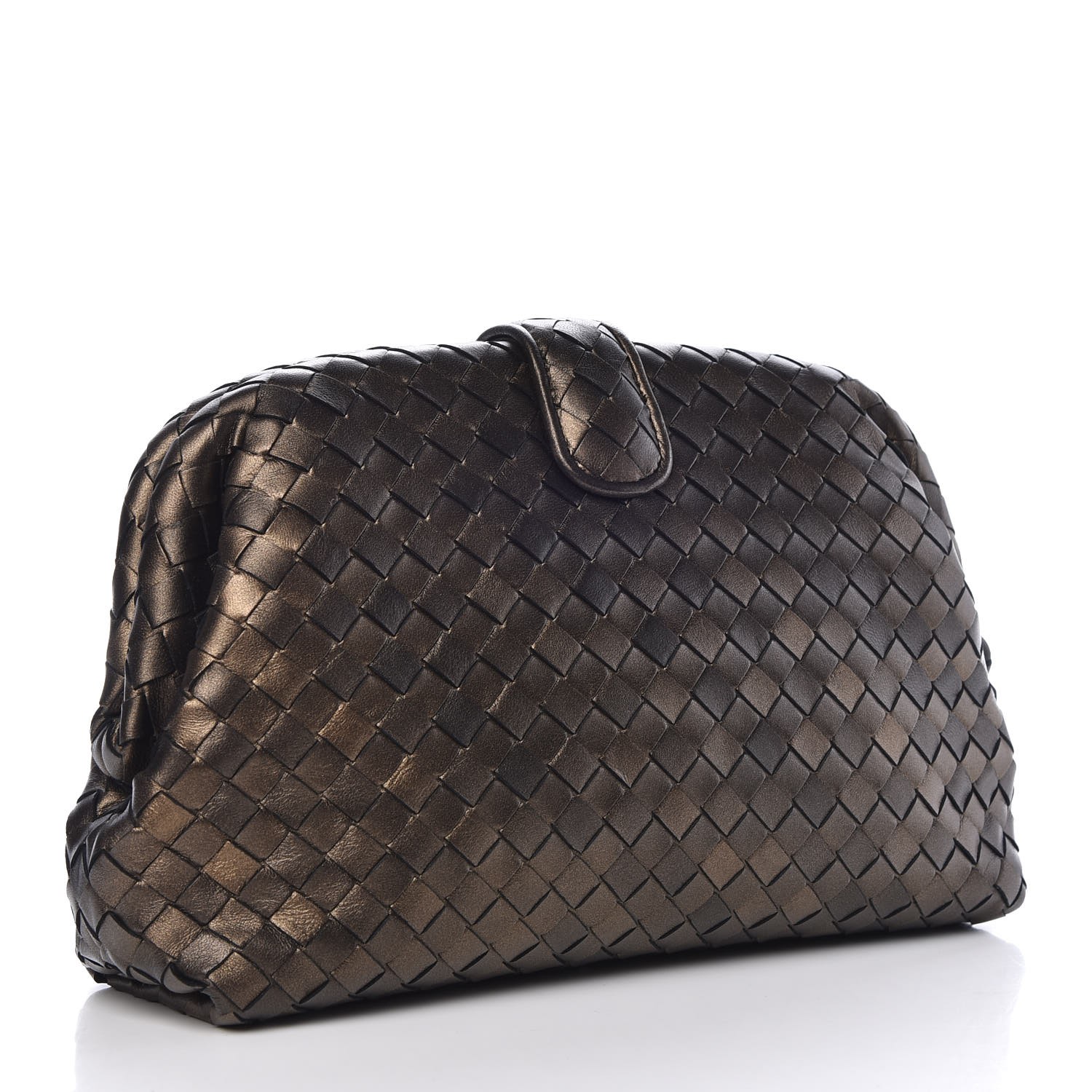 BOTTEGA VENETA Nappa Intrecciato The Lauren 1980 Clutch Dark Bronze 474775