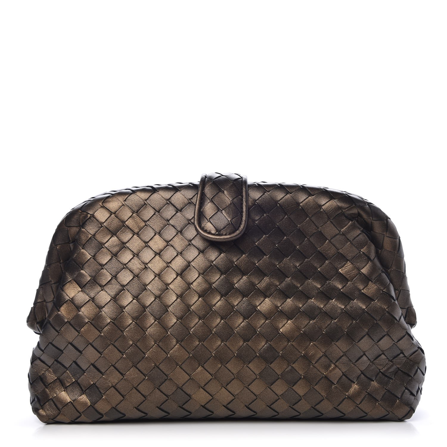 BOTTEGA VENETA Nappa Intrecciato The Lauren 1980 Clutch Dark Bronze 474775