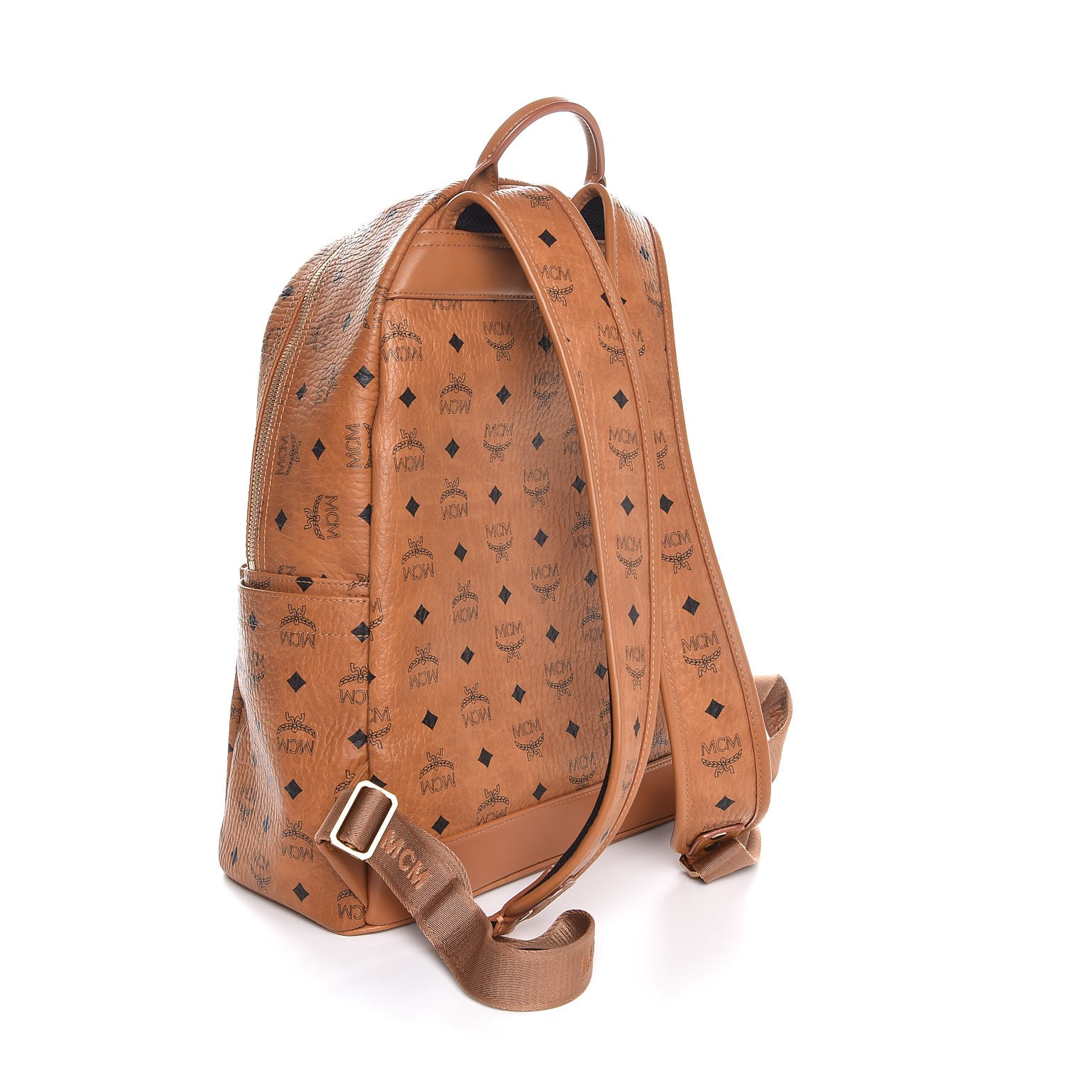 mcm backpack with red stripe