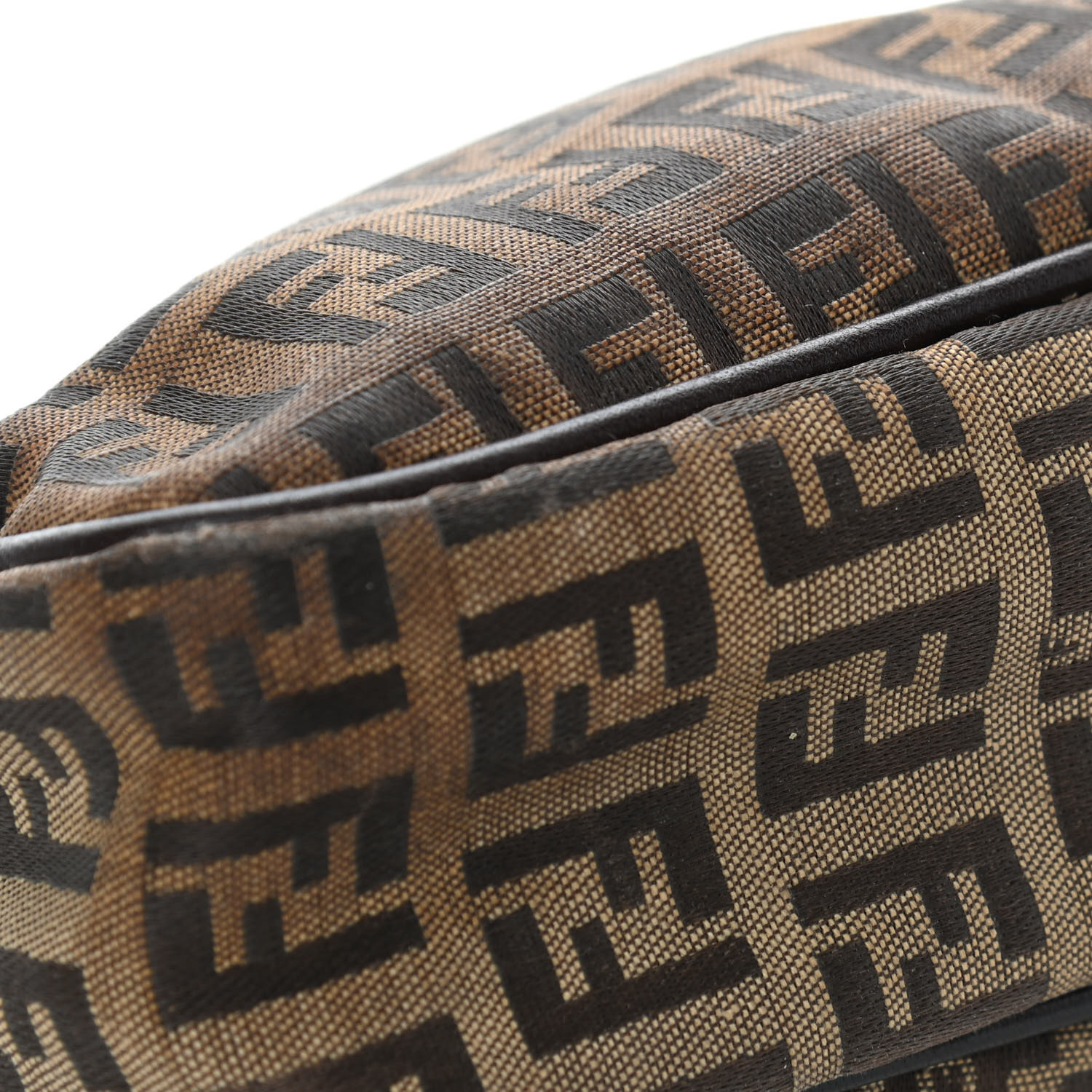 FENDI Zucchino Cosmetic Pouch Brown 819269 | FASHIONPHILE