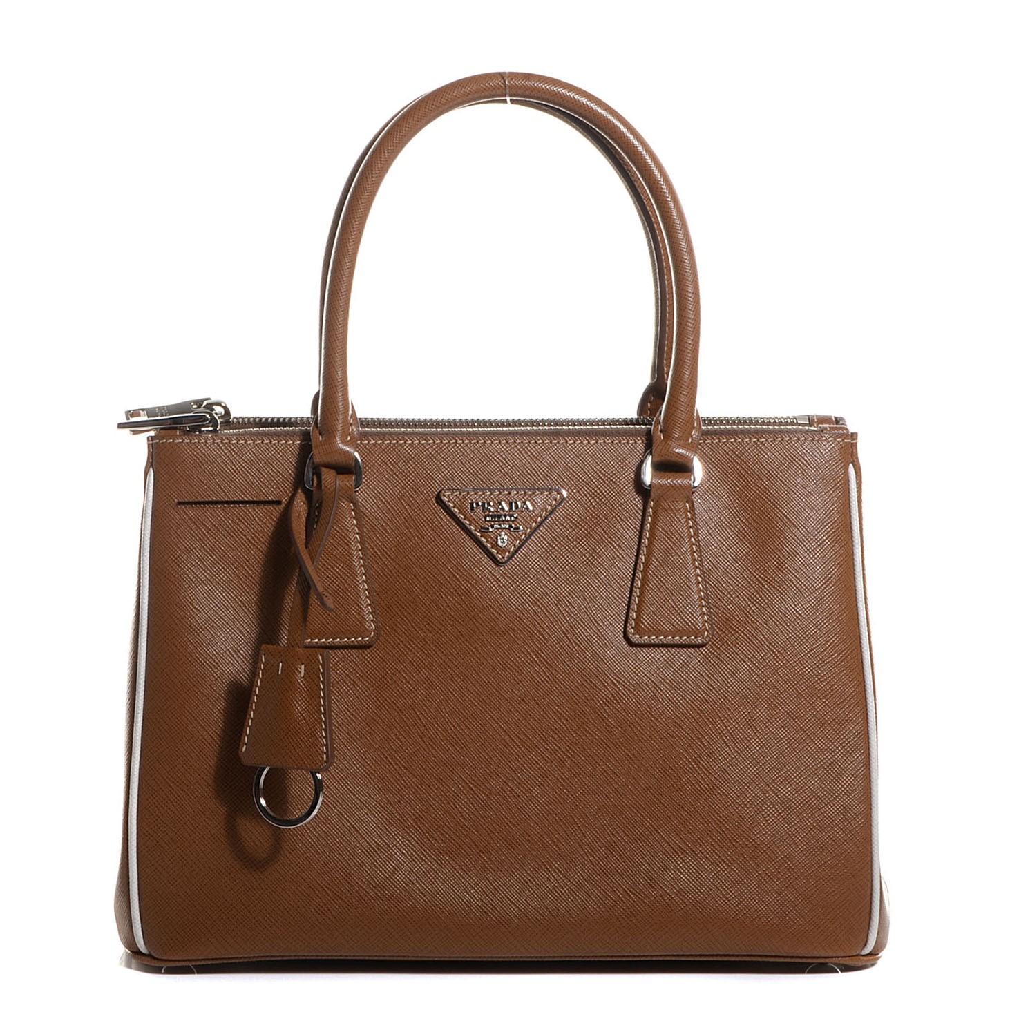 prada saffiano lux double zip