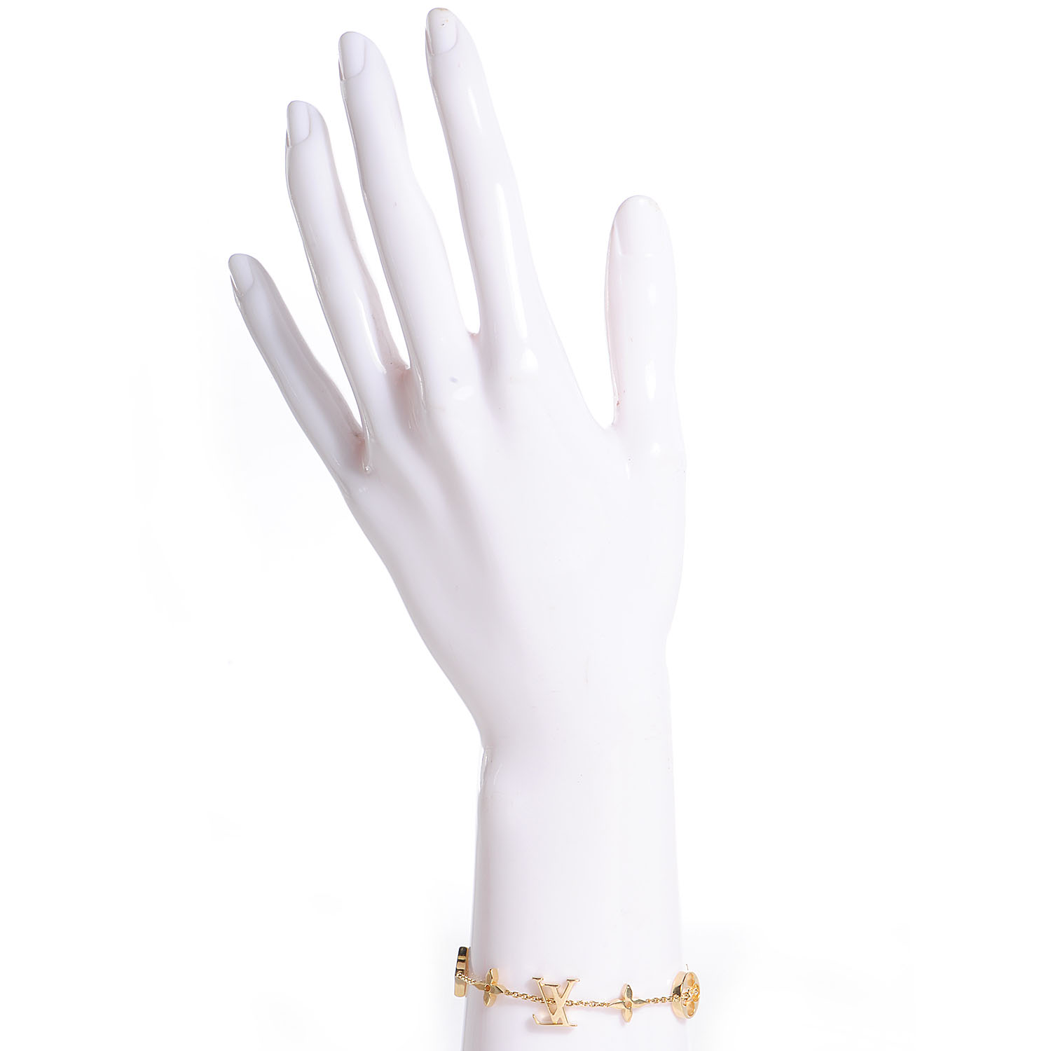LOUIS VUITTON 18K White Gold Monogram Bracelet 496205