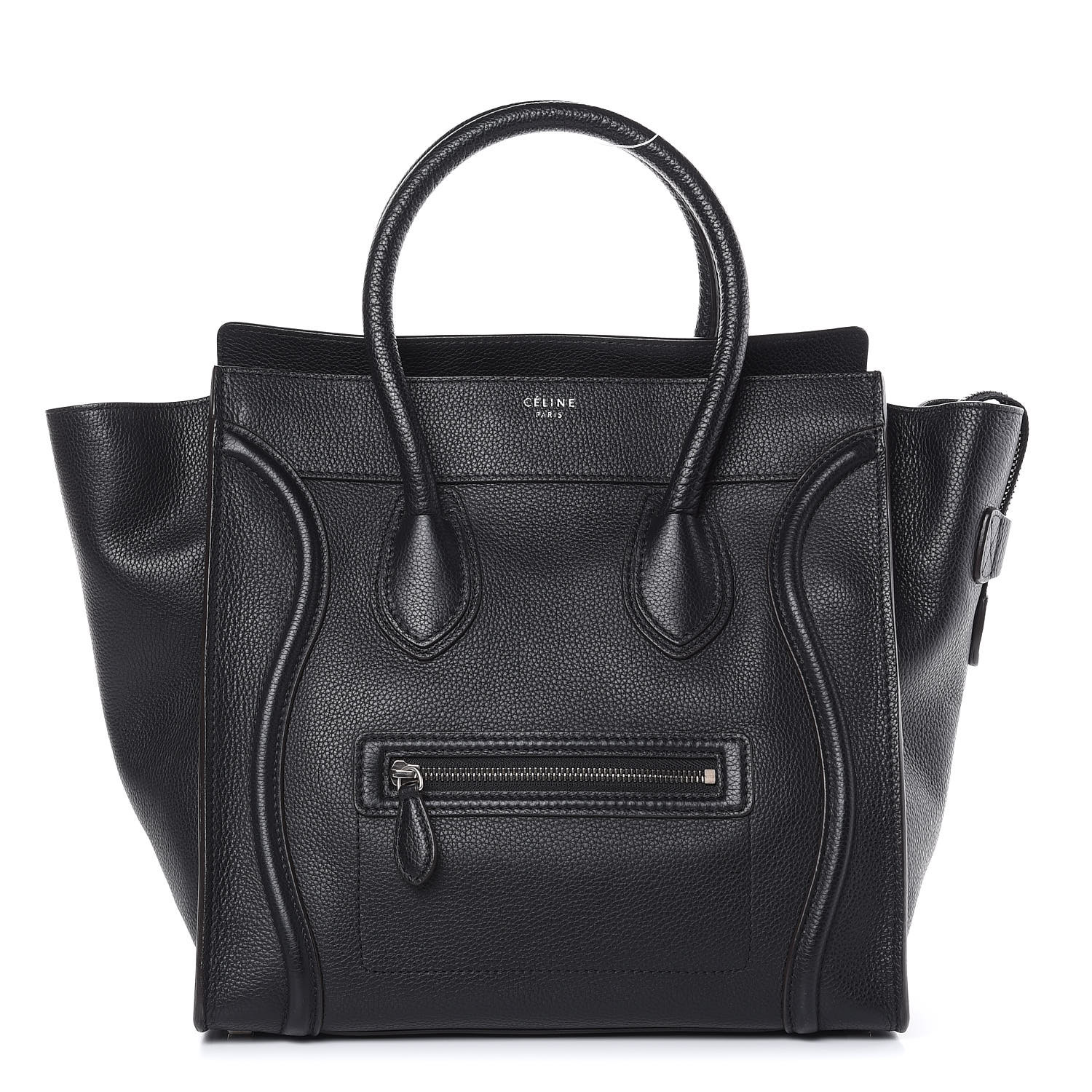 celine drummed calfskin mini luggage black