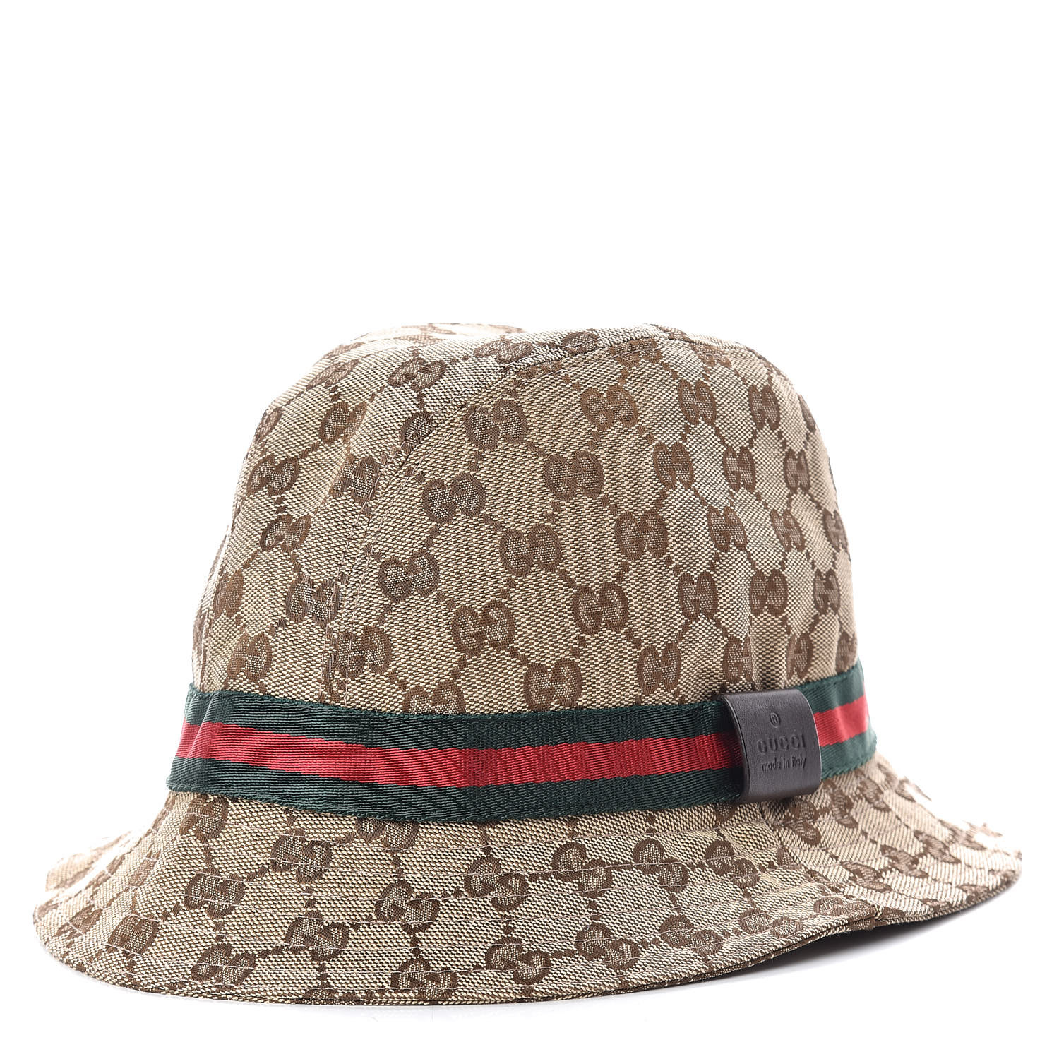 GUCCI Monogram Web Bucket Hat M Brown 419887 | FASHIONPHILE