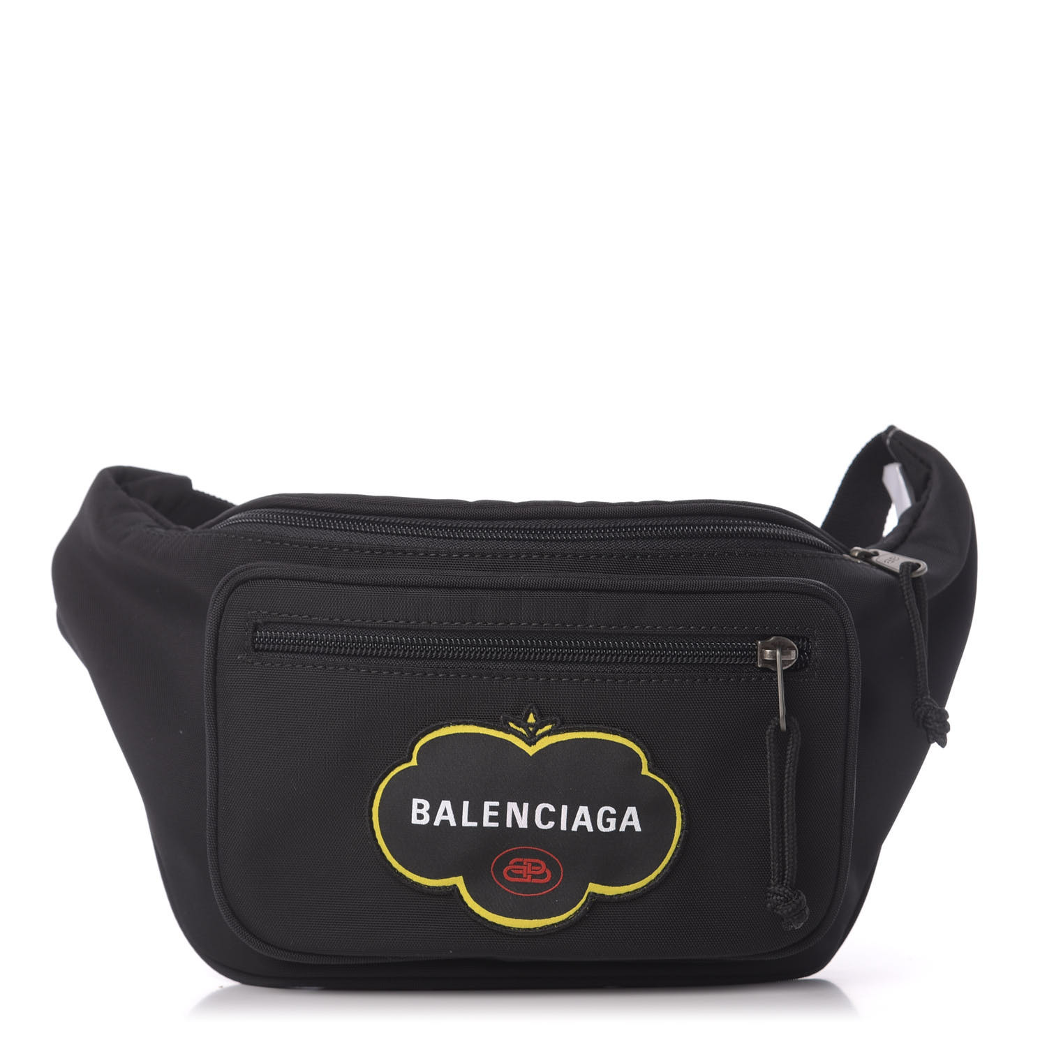 BALENCIAGA Nylon Embroidered Explorer Logo Belt Bag Black 623645 ...