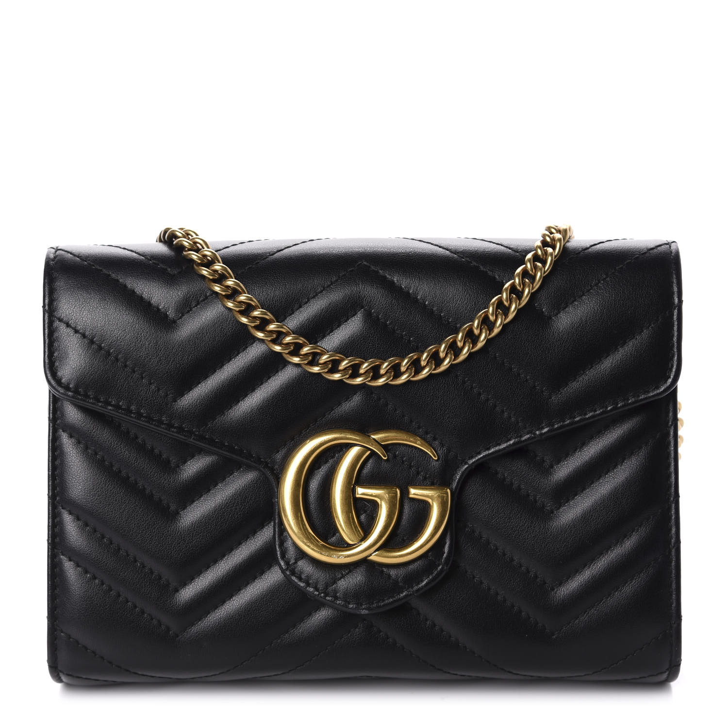 gucci marmont matelasse wallet on chain